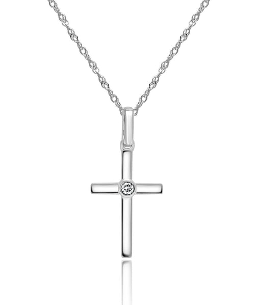 14K White hotsell Gold Finish Stainless Steel Cross - Free 24