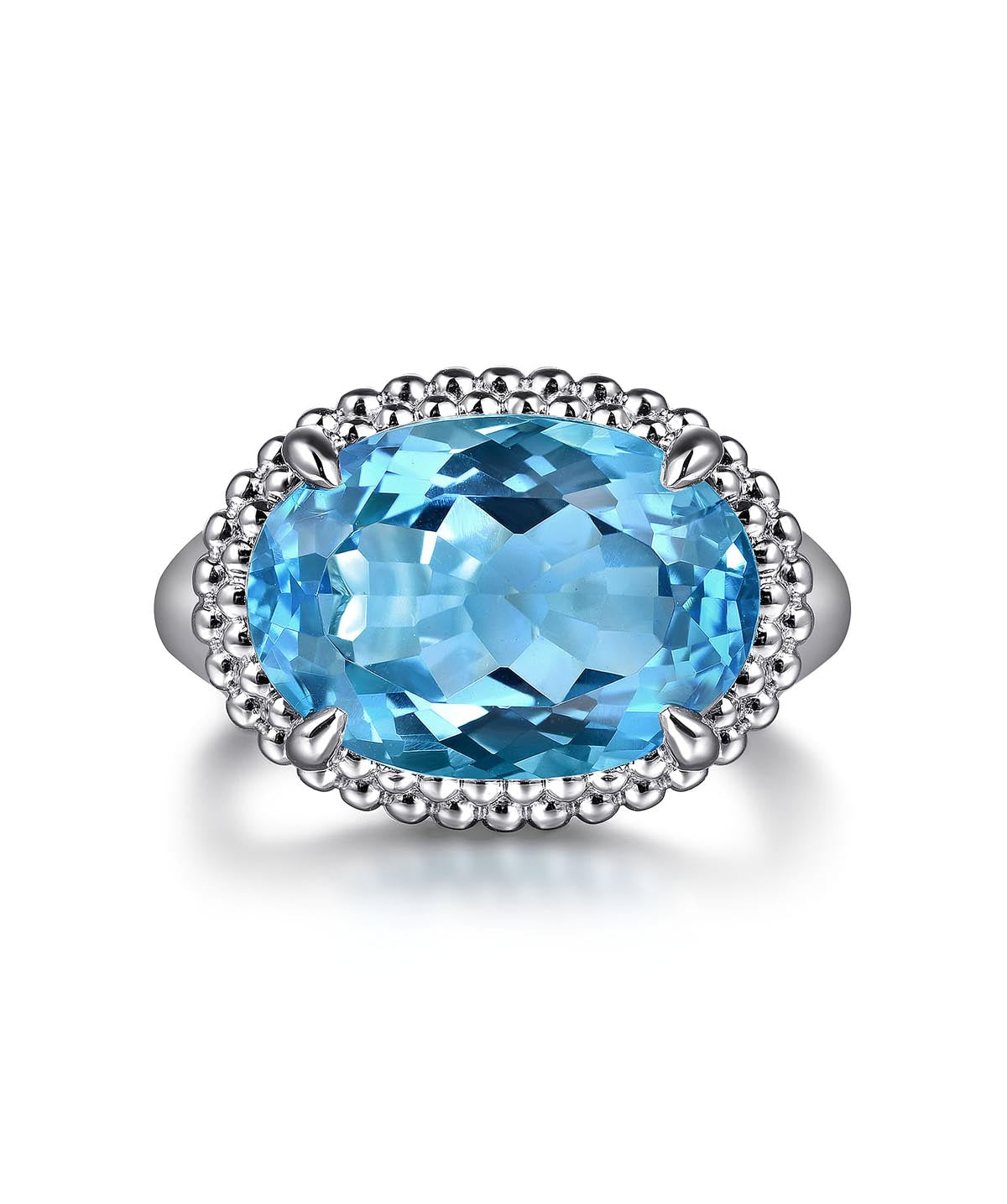 925 Sterling Silver Bujukan Blue Topaz Signet Ring