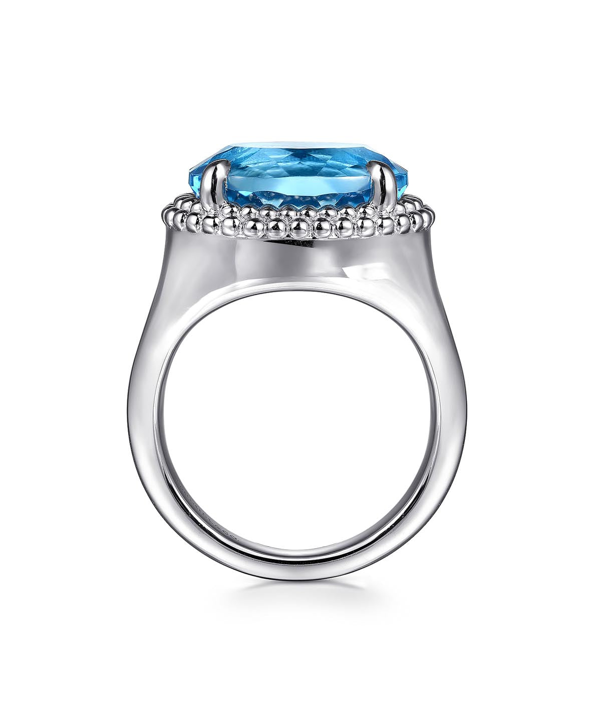 925 Sterling Silver Bujukan Blue Topaz Signet Ring