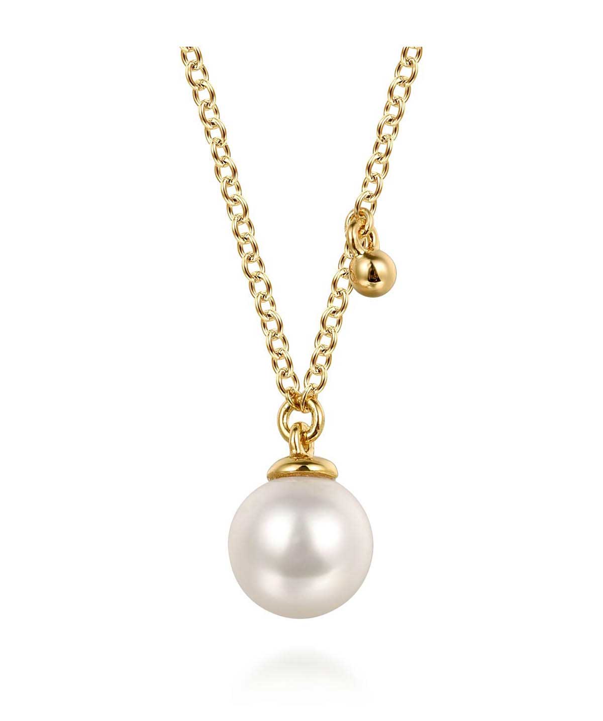 14K Yellow Gold Pearl Drop Necklace