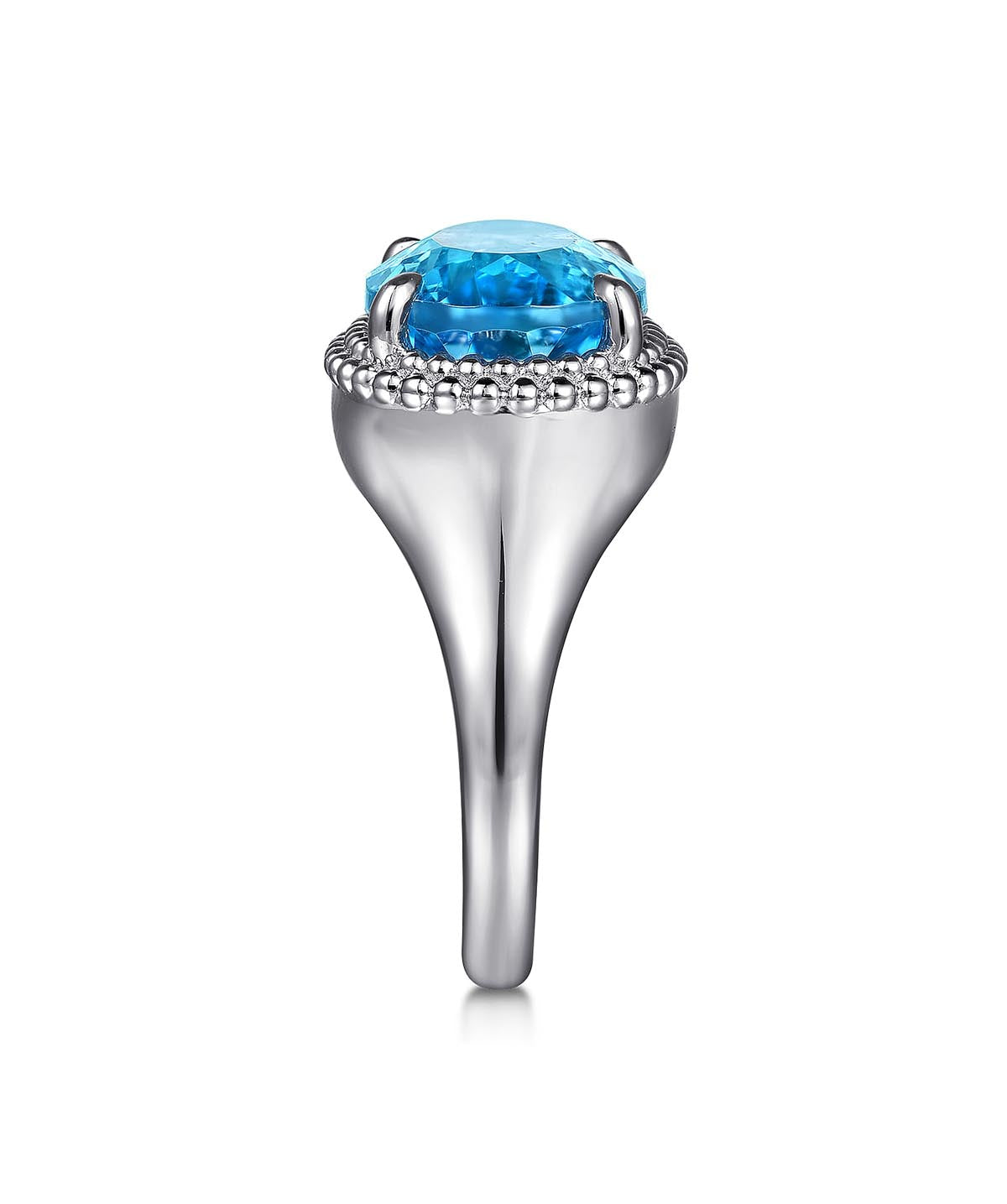 925 Sterling Silver Bujukan Blue Topaz Signet Ring