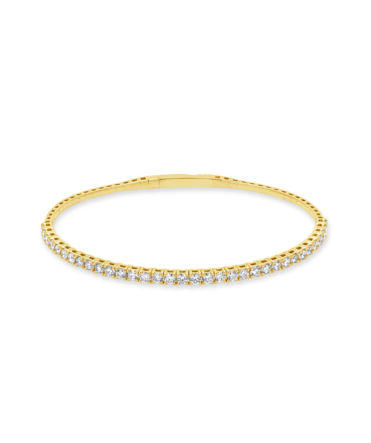 14K Yellow Gold Diamond Flexible Bangle Bracelet 1.93cttw
