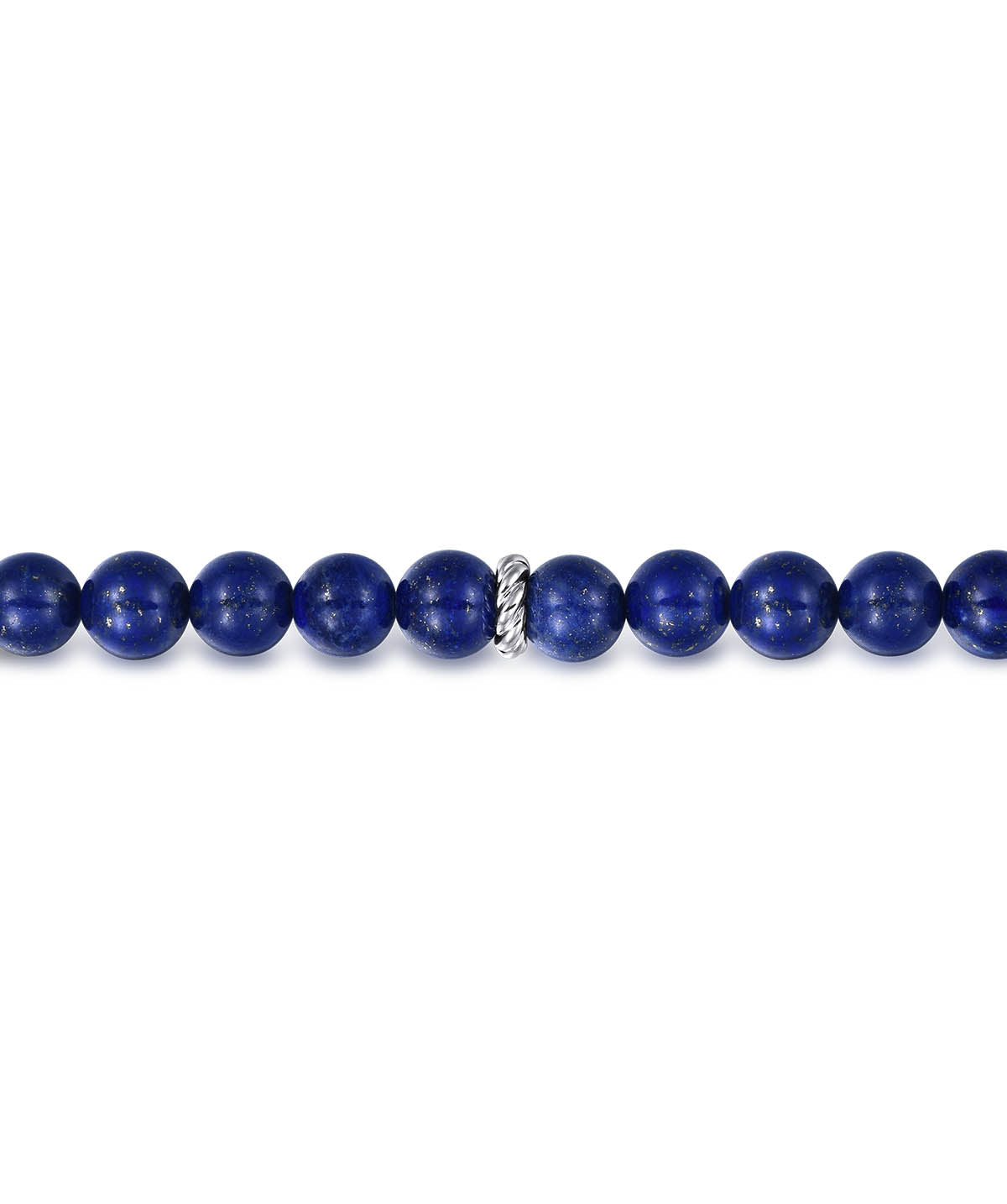 925 Sterling Silver 8mm Lapis Beaded Bracelet