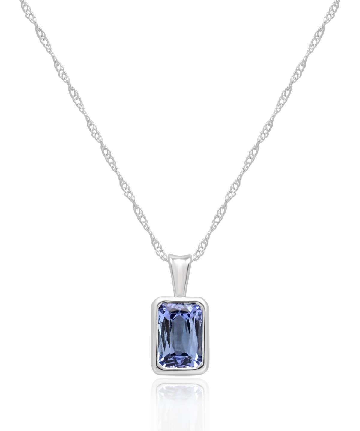 Sterling Silver Bezel Set 1.00ct Tanzanite Pendant