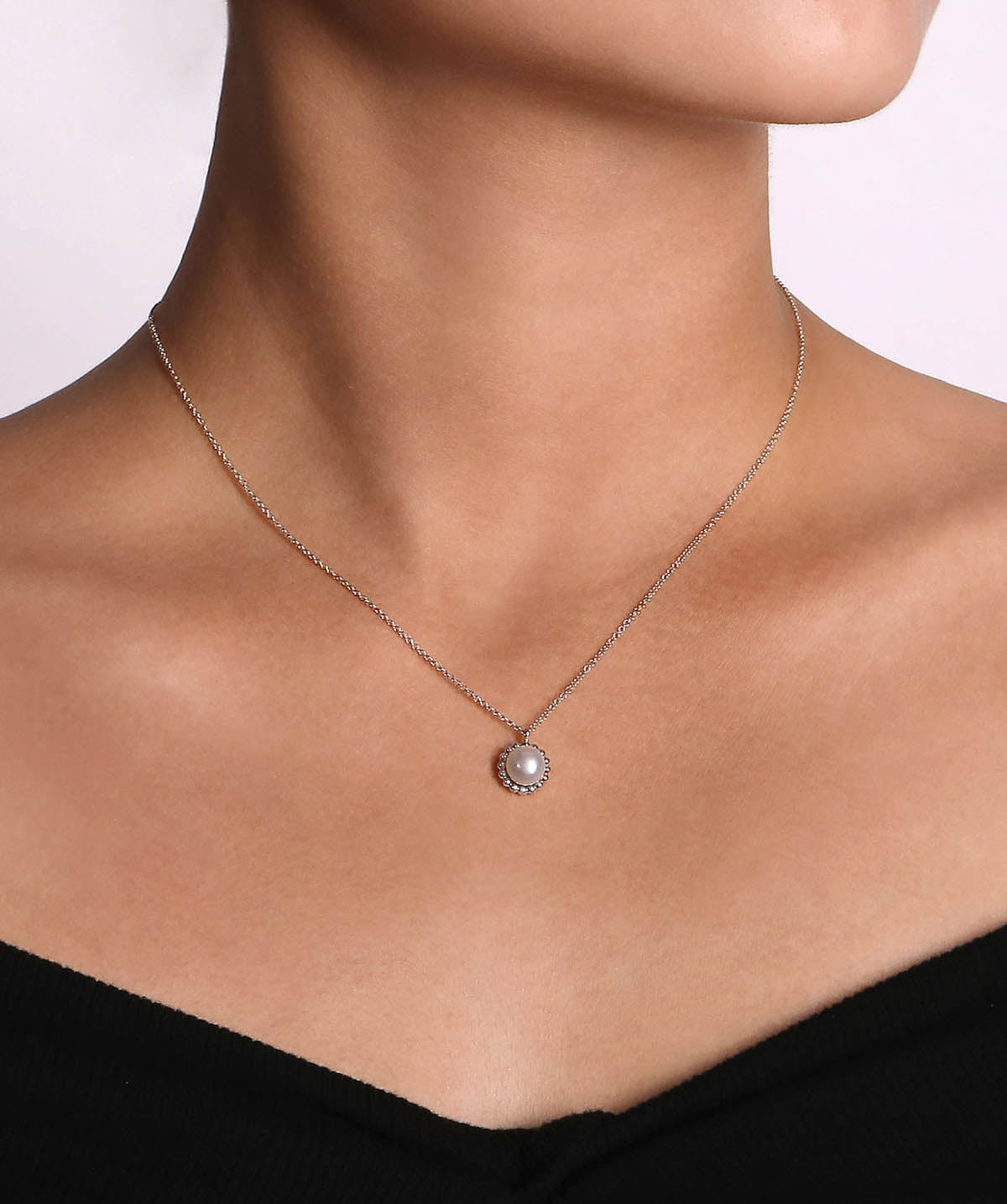 925 Sterling Silver Bujukan Pearl Pendant Necklace