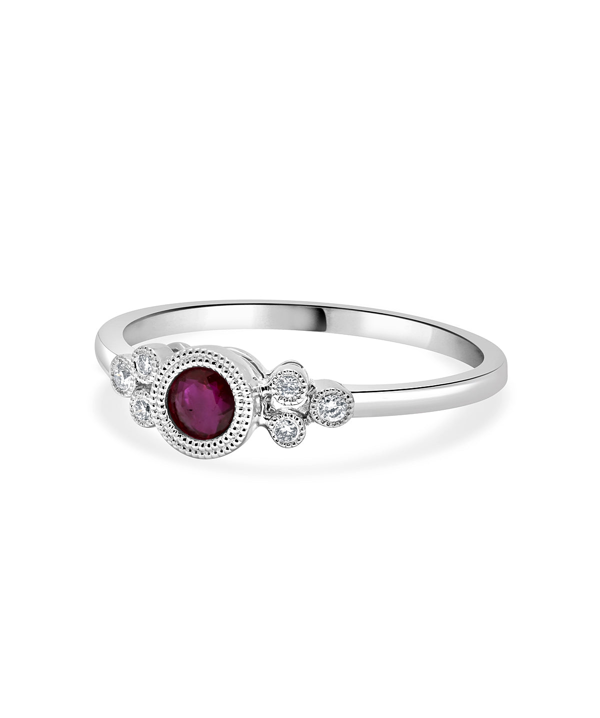 14K White Gold 0.39ct Ruby and Diamond Ring