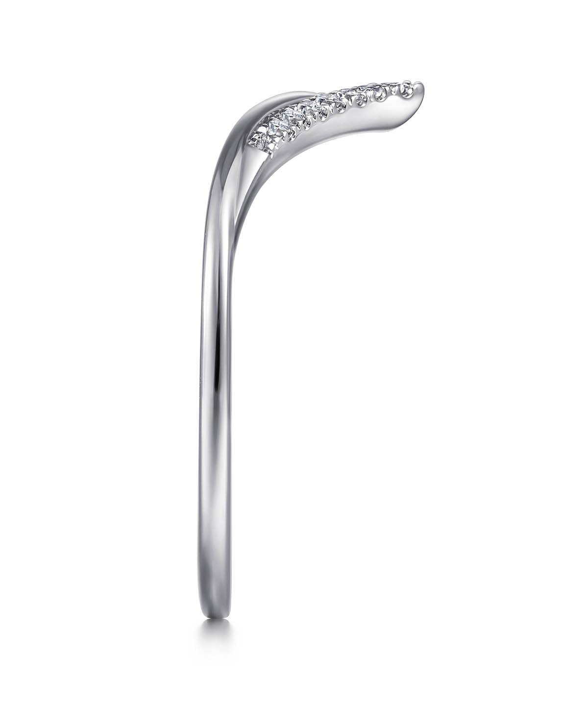 14K White Gold Diamond Chevron Ring