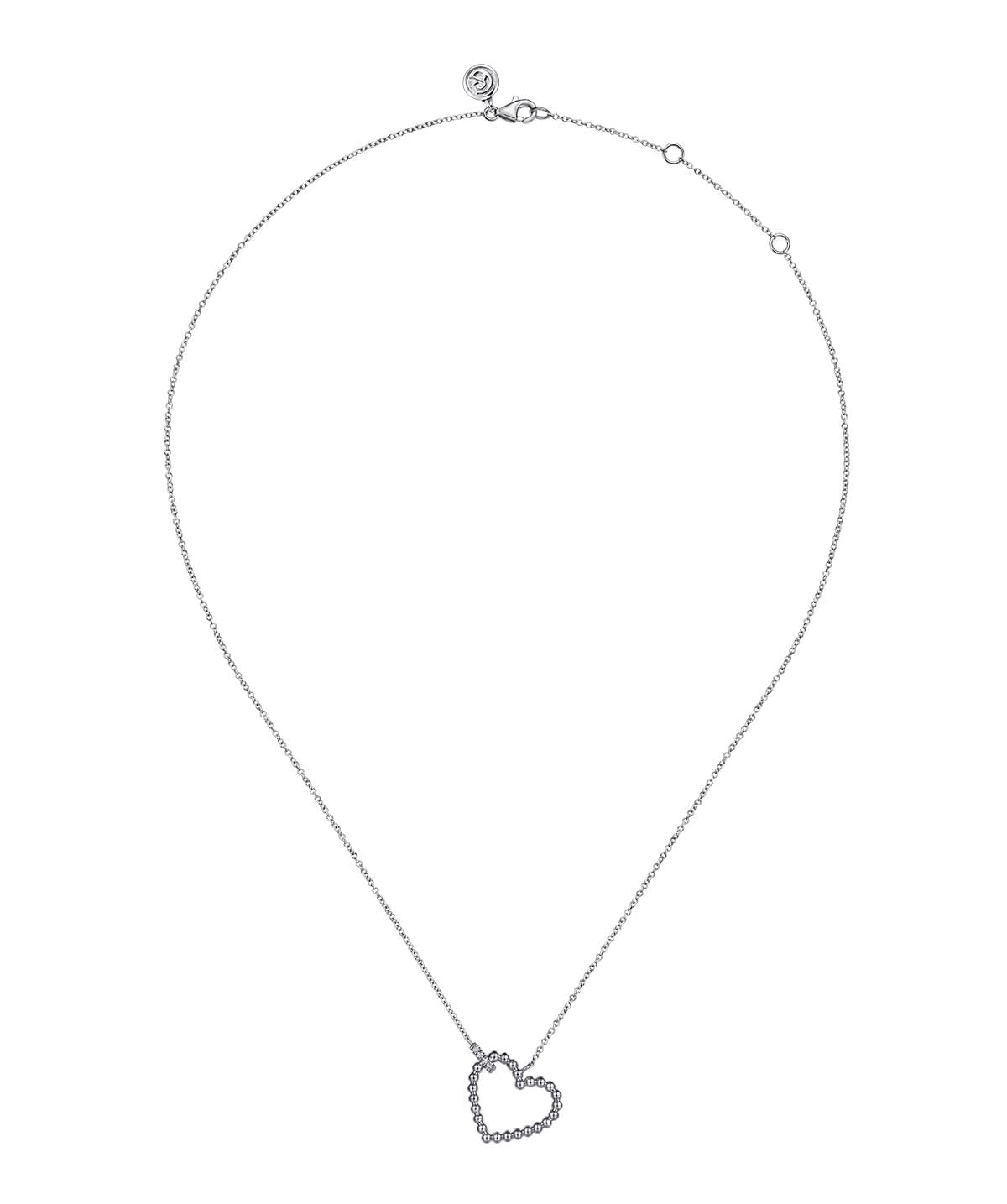 925 Sterling Silver Bujukan Heart Diamond Pendant Necklace