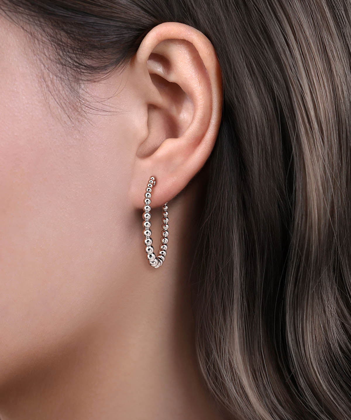 925 Sterling Silver Bujukan Graduated 30mm Classic Hoop Earrings