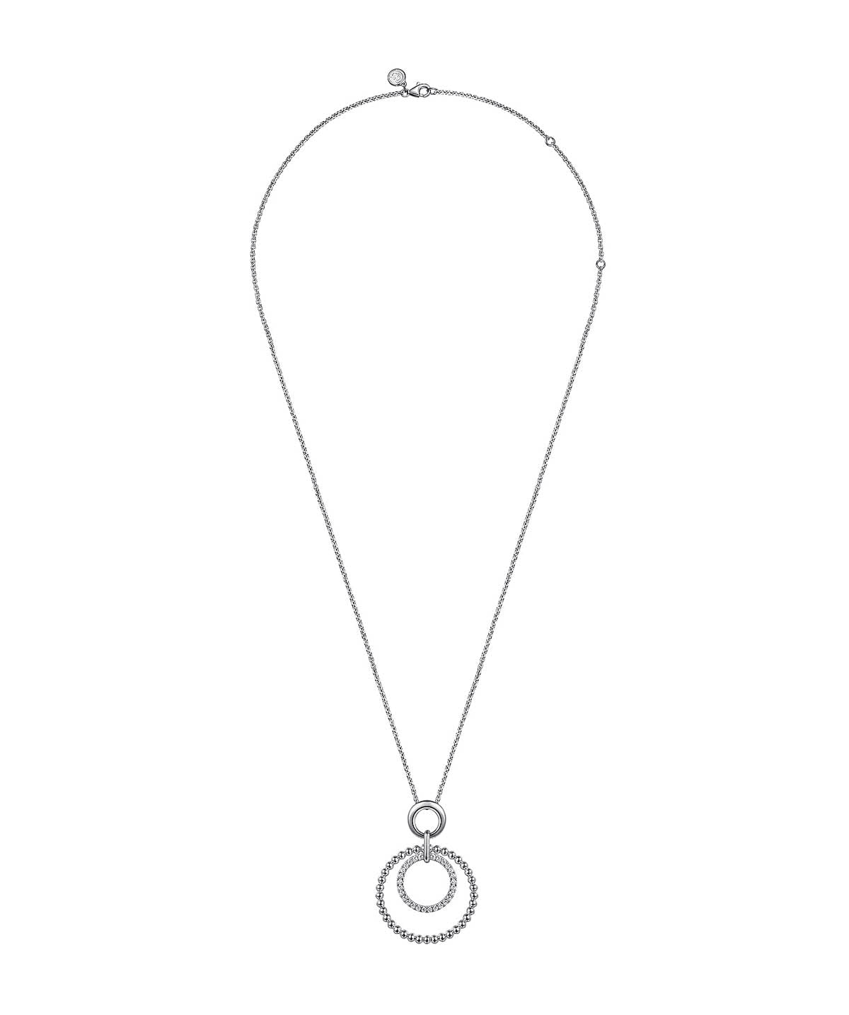 925 Sterling Silver Bujukan White Sapphire Pendant Drop Necklace