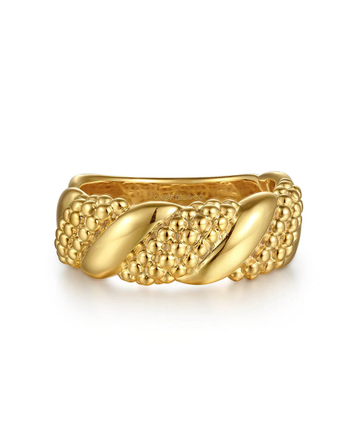 Bujukan Pave - 14K Yellow Plain Gold Bujukan Twisted Ring