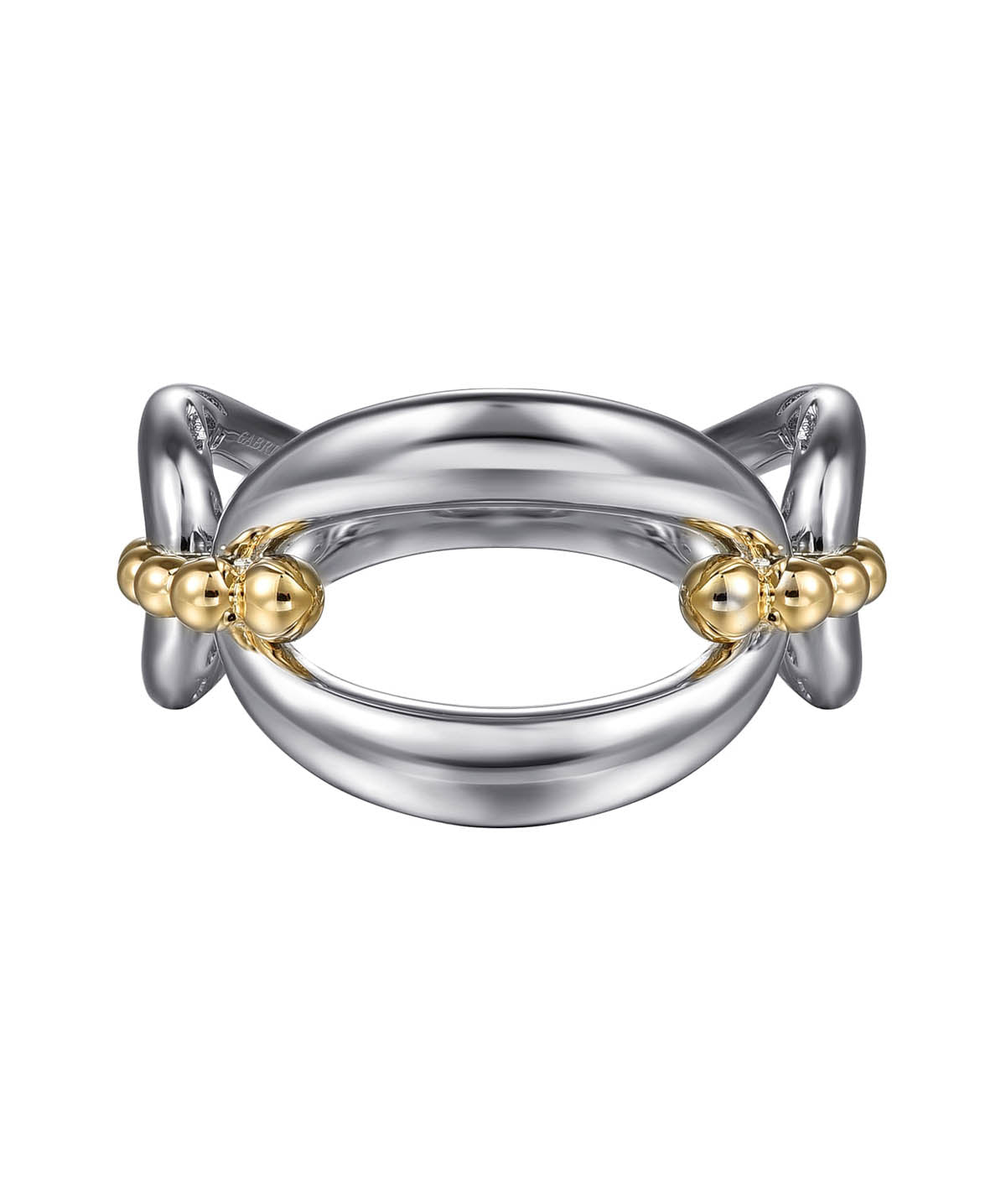 925 Sterling Silver and 14K Yellow Gold Bujukan Link Ring