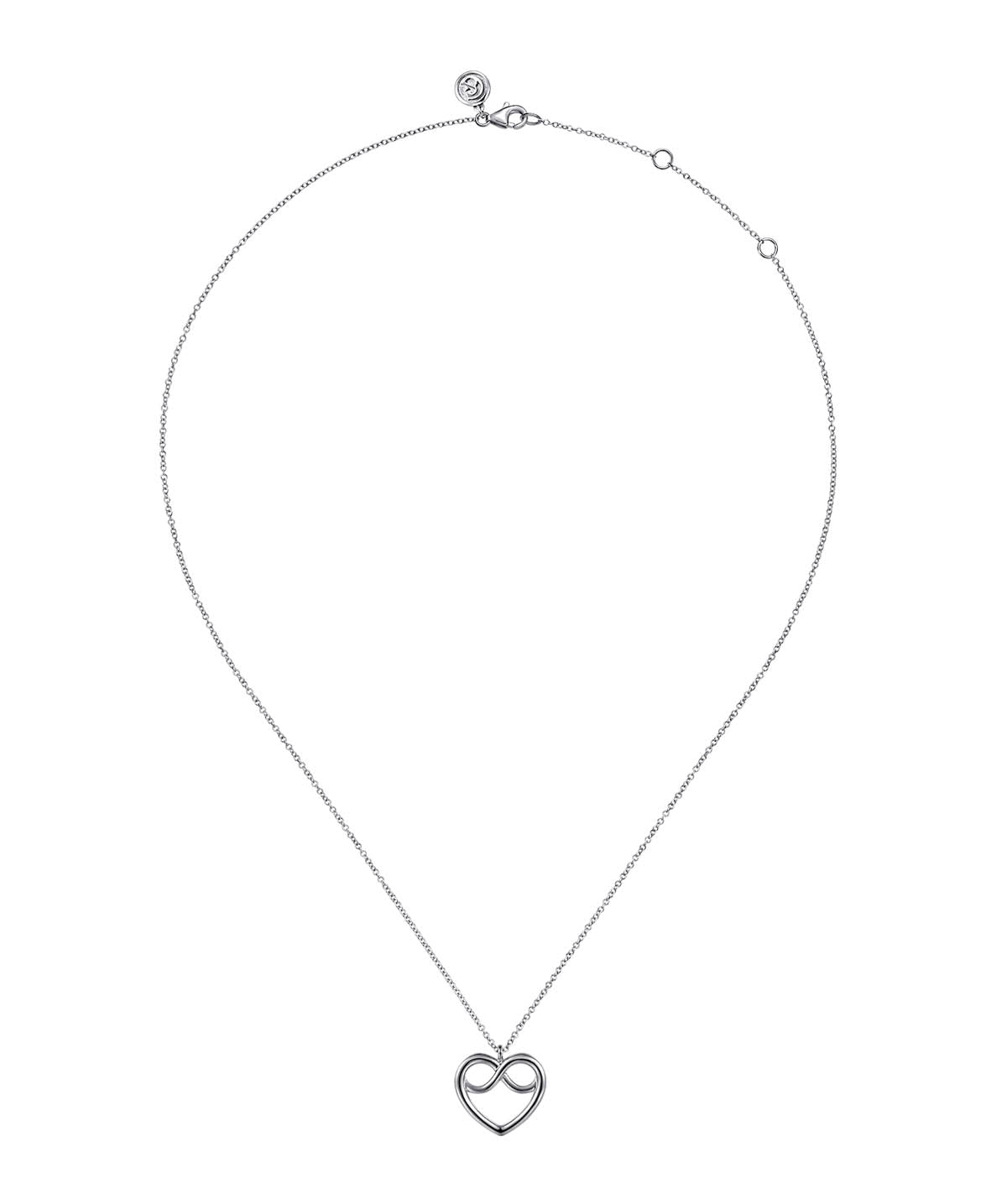 925 Sterling Silver Heart Love Knot Pendant Necklace