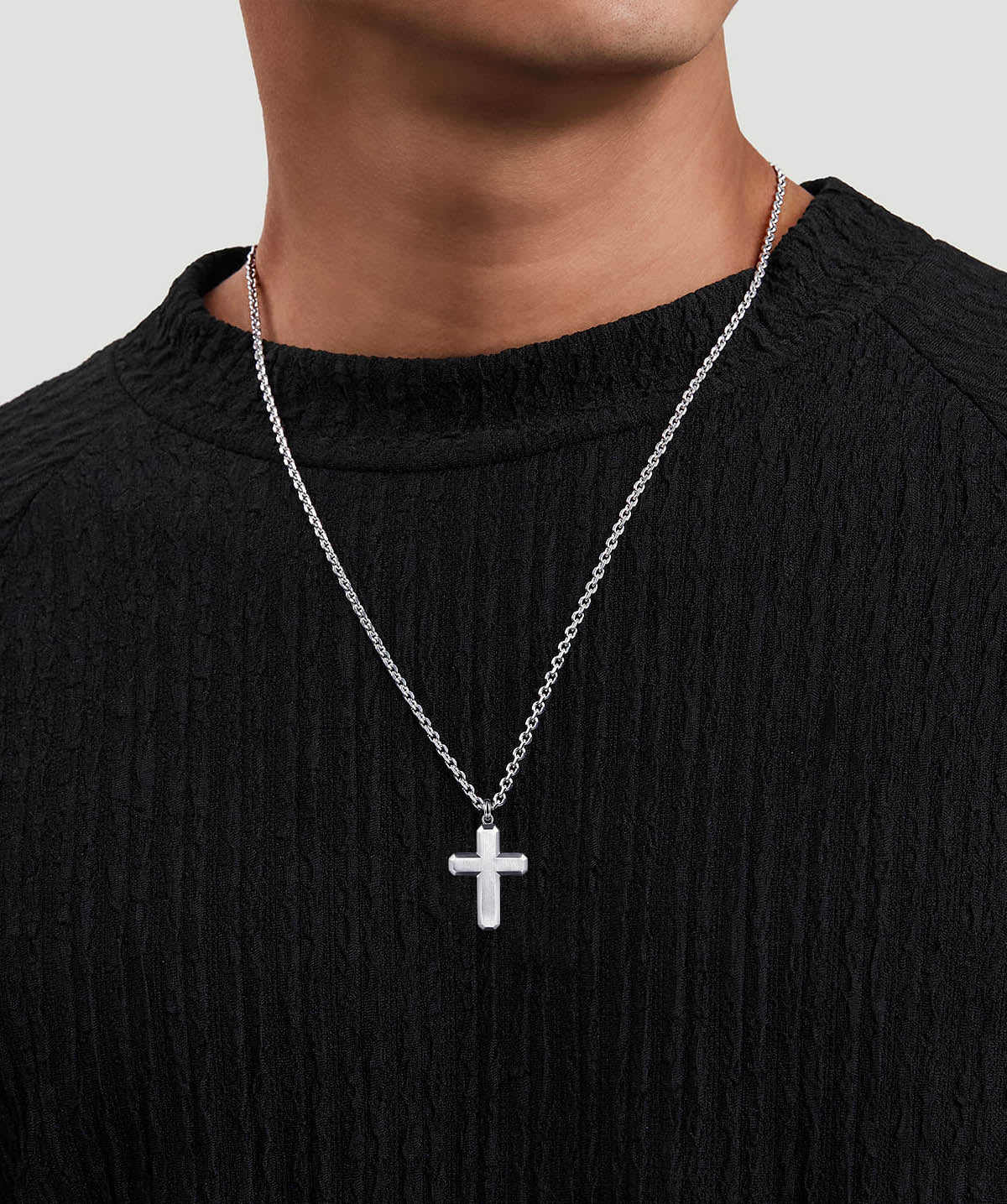 925 Sterling Silver Geometric Cross Pendant