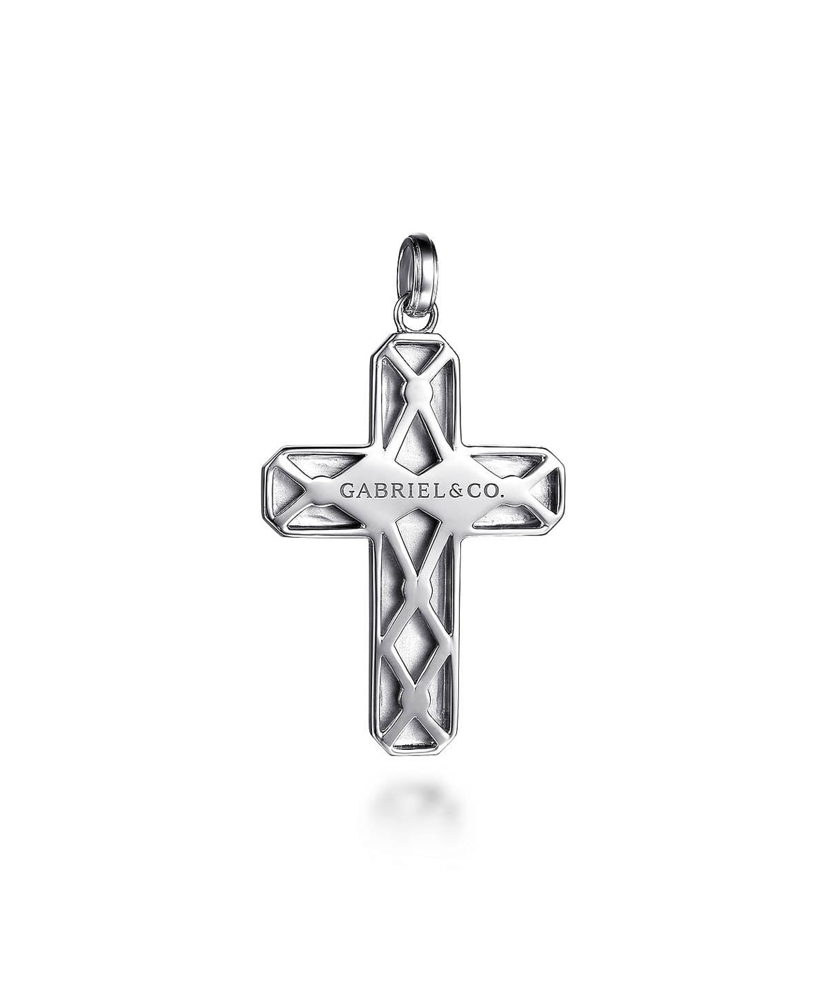 925 Sterling Silver Geometric Cross Pendant
