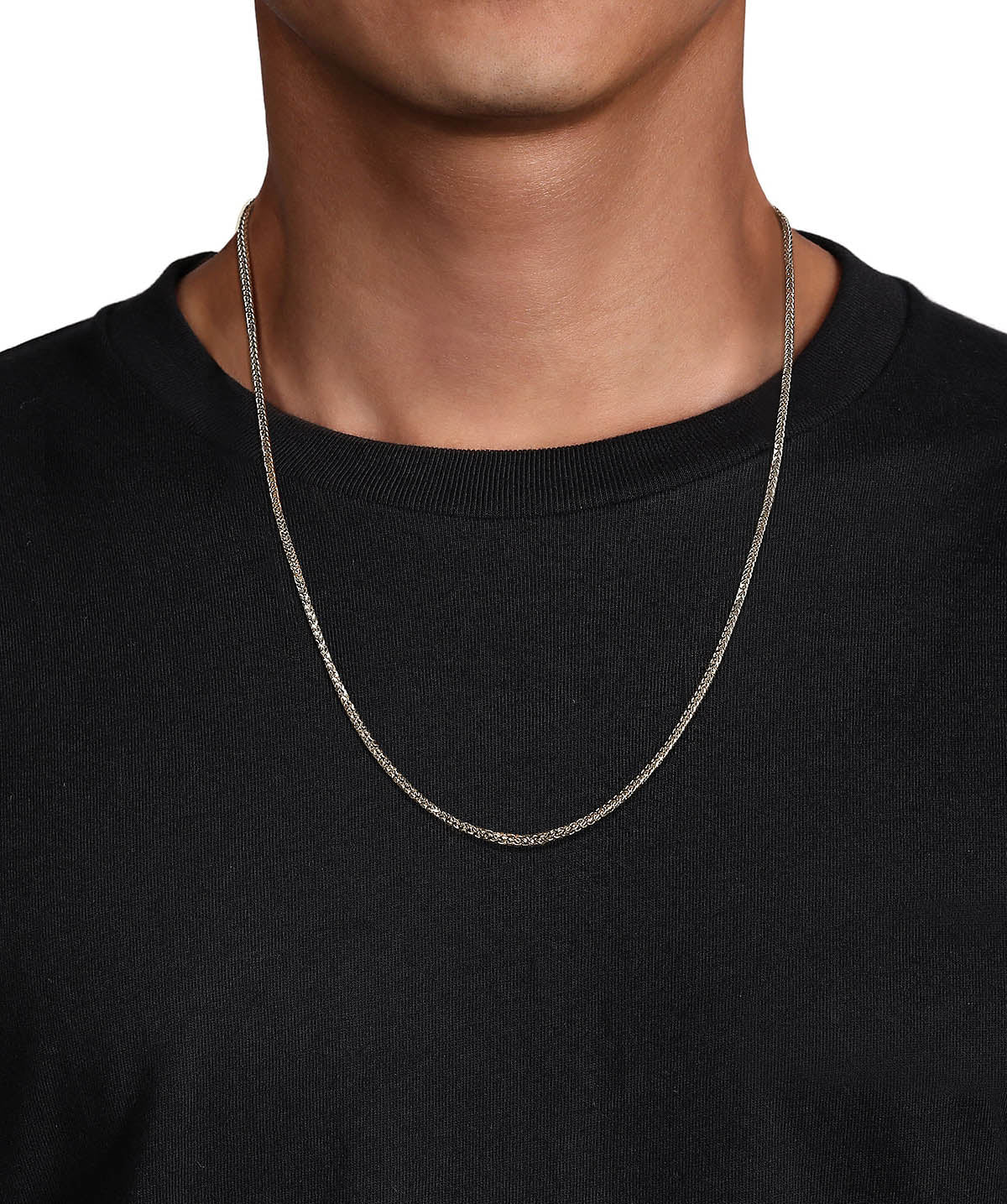 24 Inch 925 Sterling Silver Solid Men's Wheat Chain Necklace