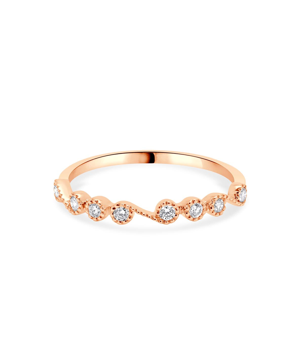 14K Rose Gold Diamond Stackable Ring