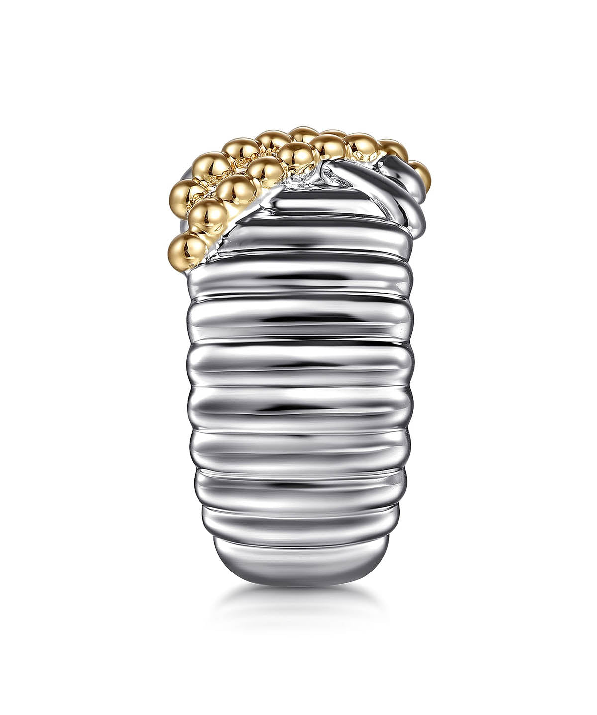 925 Sterling Silver and 14K Yellow Gold Bujukan Shrimp Criss-Cross Ring