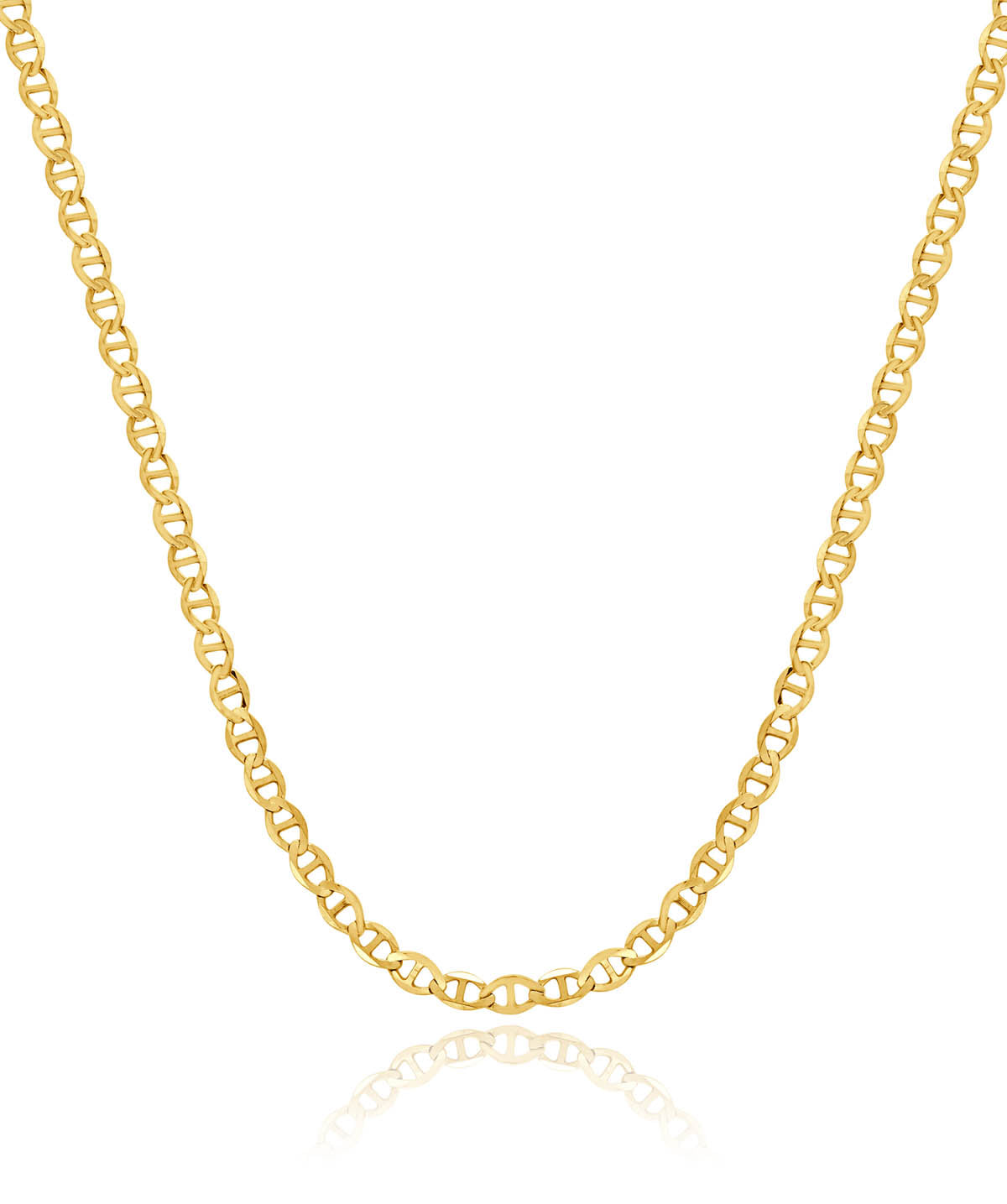 10K Yellow Gold 3mm Flat Mariner Chain