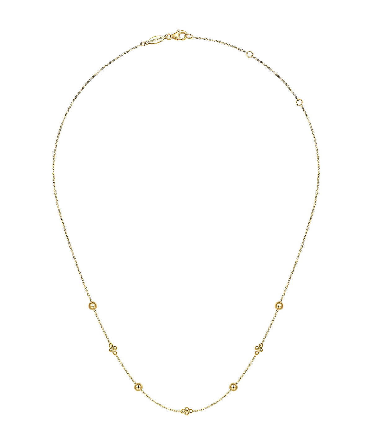 14K Yellow Gold Bujukan Bead Station Necklace