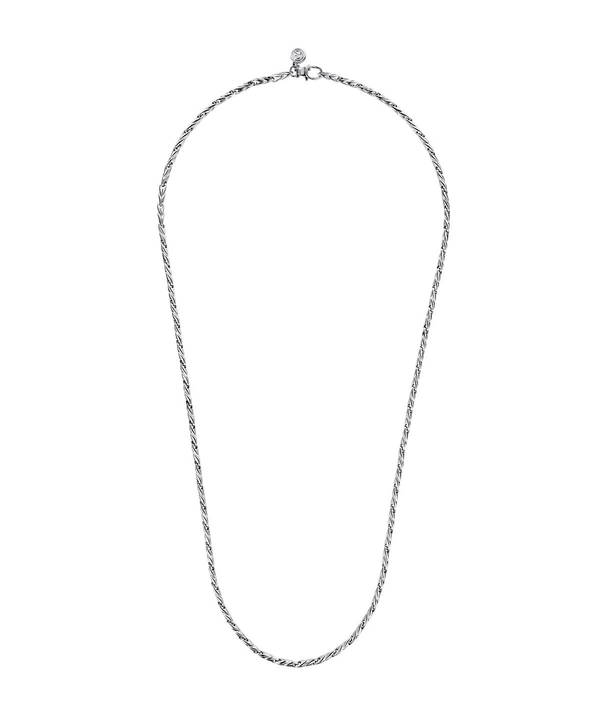 24 Inch 14K White Gold Hollow Men's Link Chain Necklace