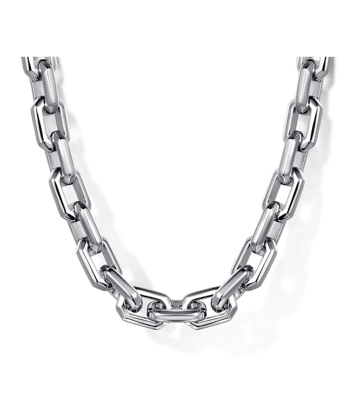 22 Inch 925 Sterling Silver Faceted Chain Necklace