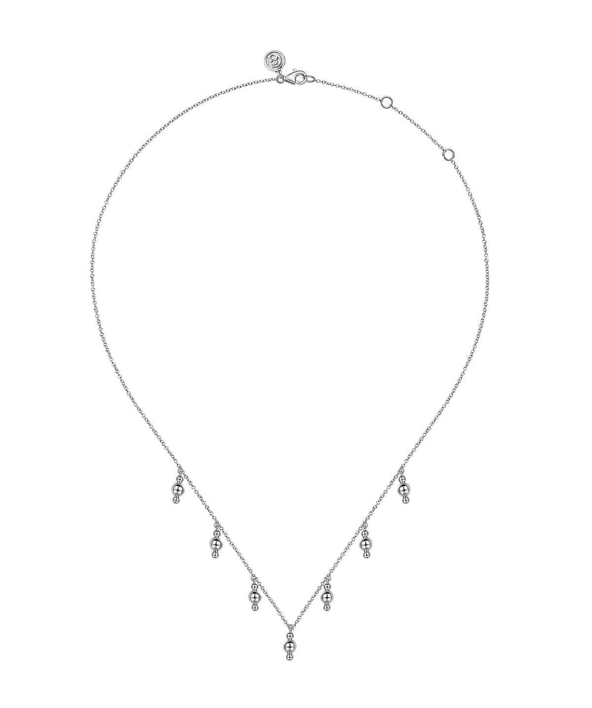 925 Sterling Silver Beads Droplet Necklace