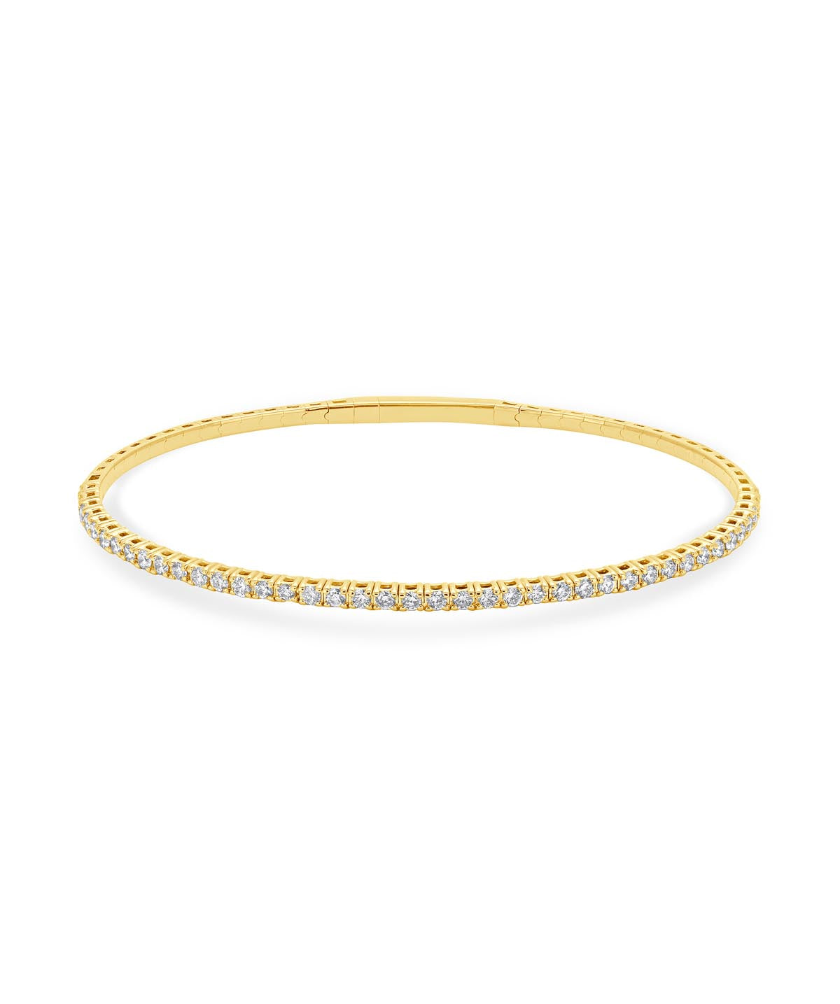 14K Yellow Gold Diamond Flexible Bangle Bracelet 1.00cttw