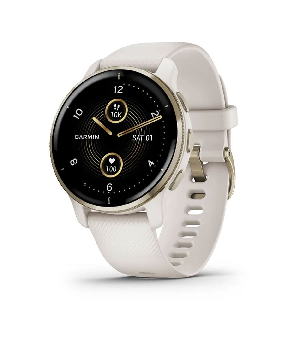 Venu® 2 Plus Cream Gold Stainless Steel Bezel with Ivory Case and Sili