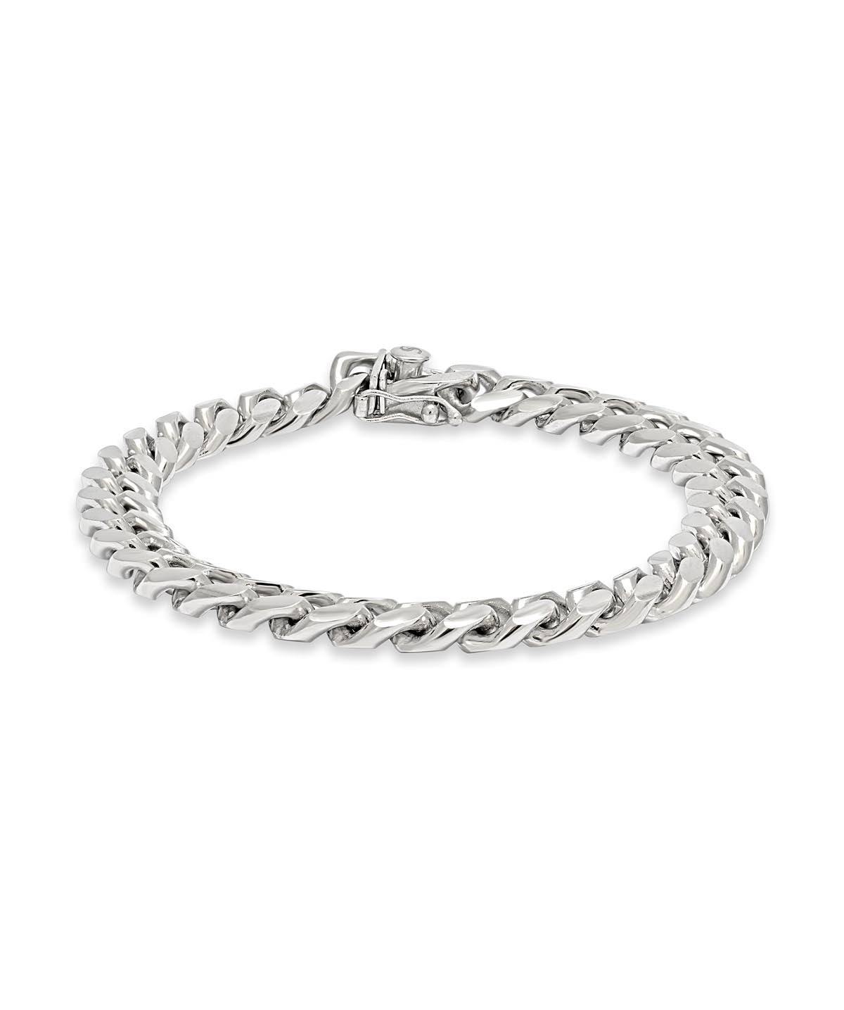 Sterling Silver 8.4mm Rhodium Plated Miami Cuban Link Bracelet 8.5"