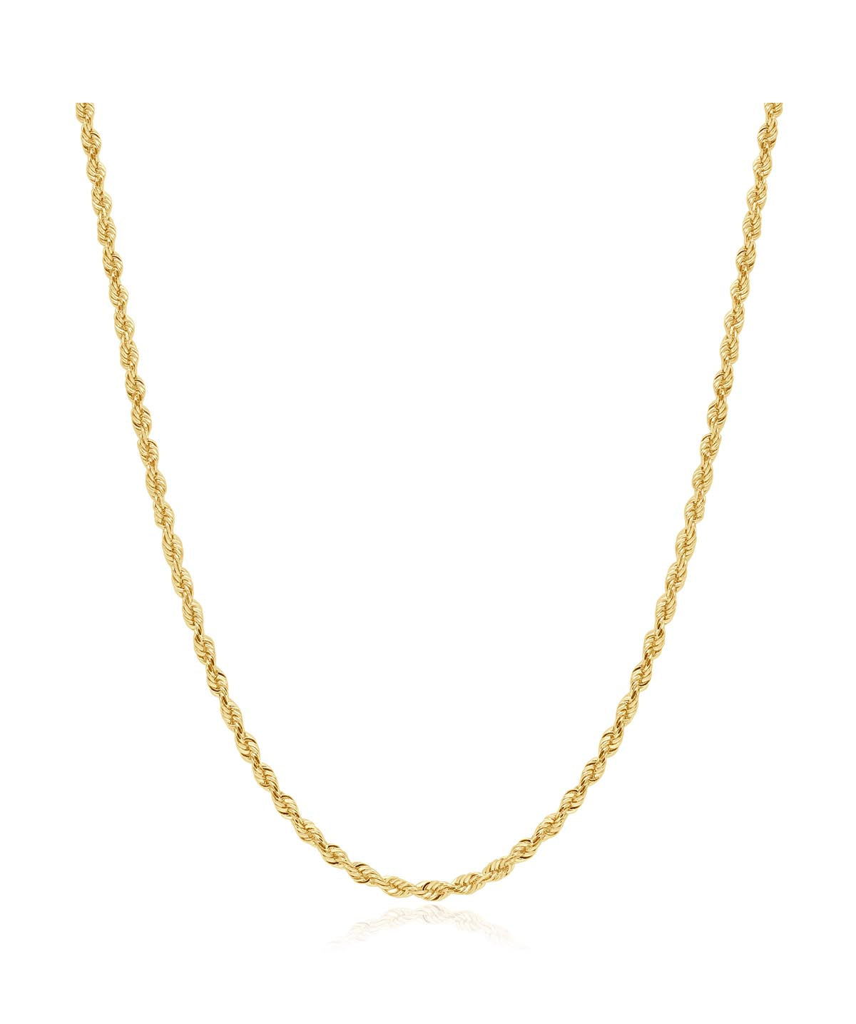 14K Yellow Gold Solid 2.0mm Rope Chain 24"