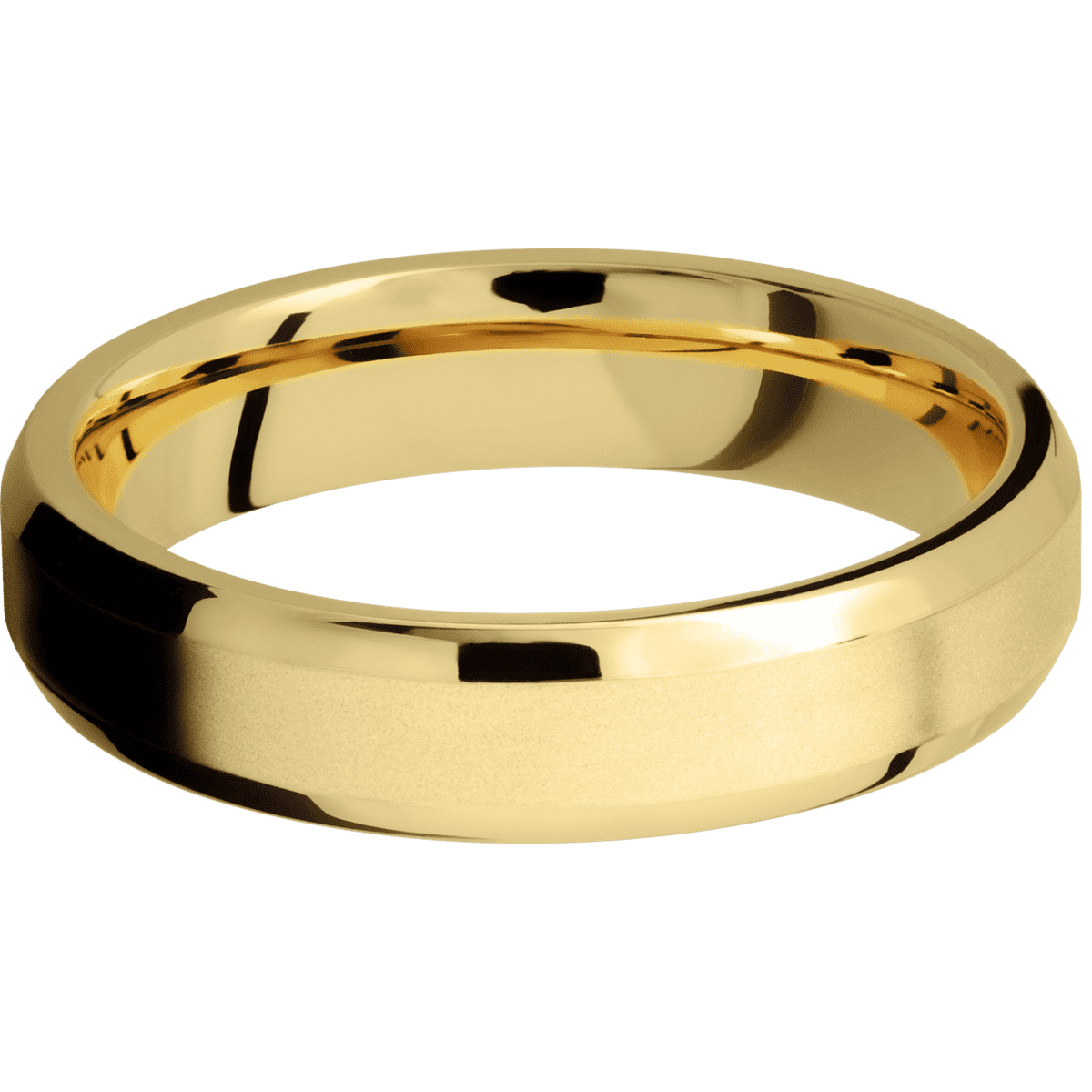 14K Yellow Gold + Bead , Polish Finish