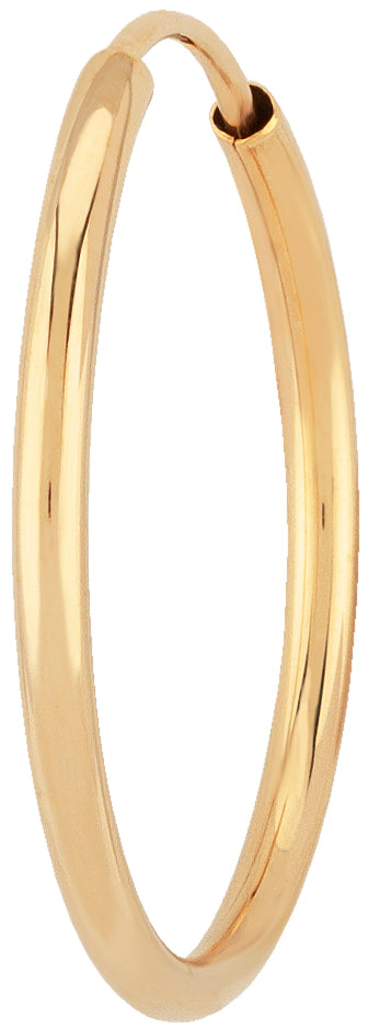 14K Yellow Gold Thin Endless Hoop Earrings