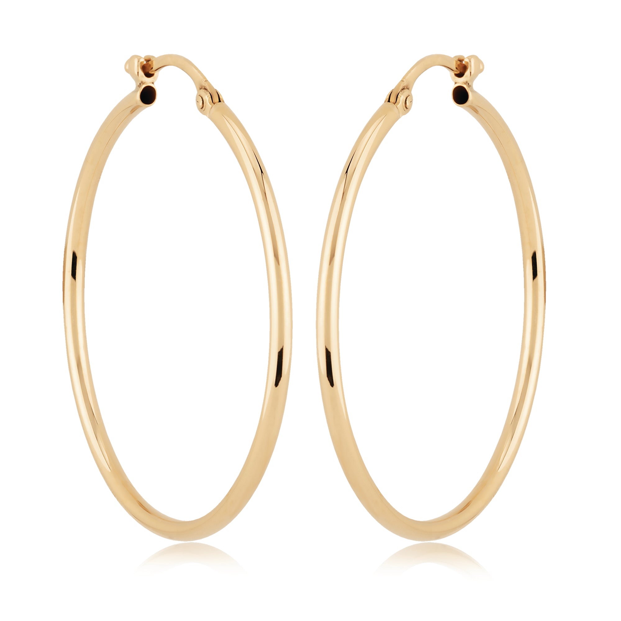 14K Yellow Gold 30mm Hoop Earrings