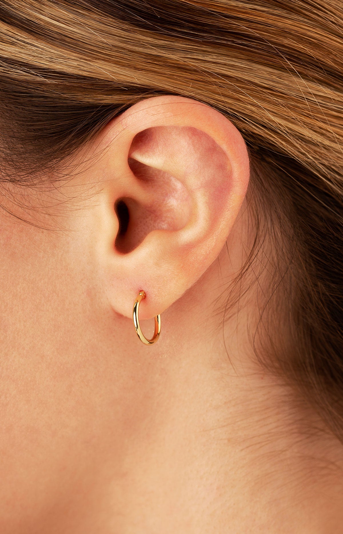 14K Yellow Gold 12mm Hoop Earrings
