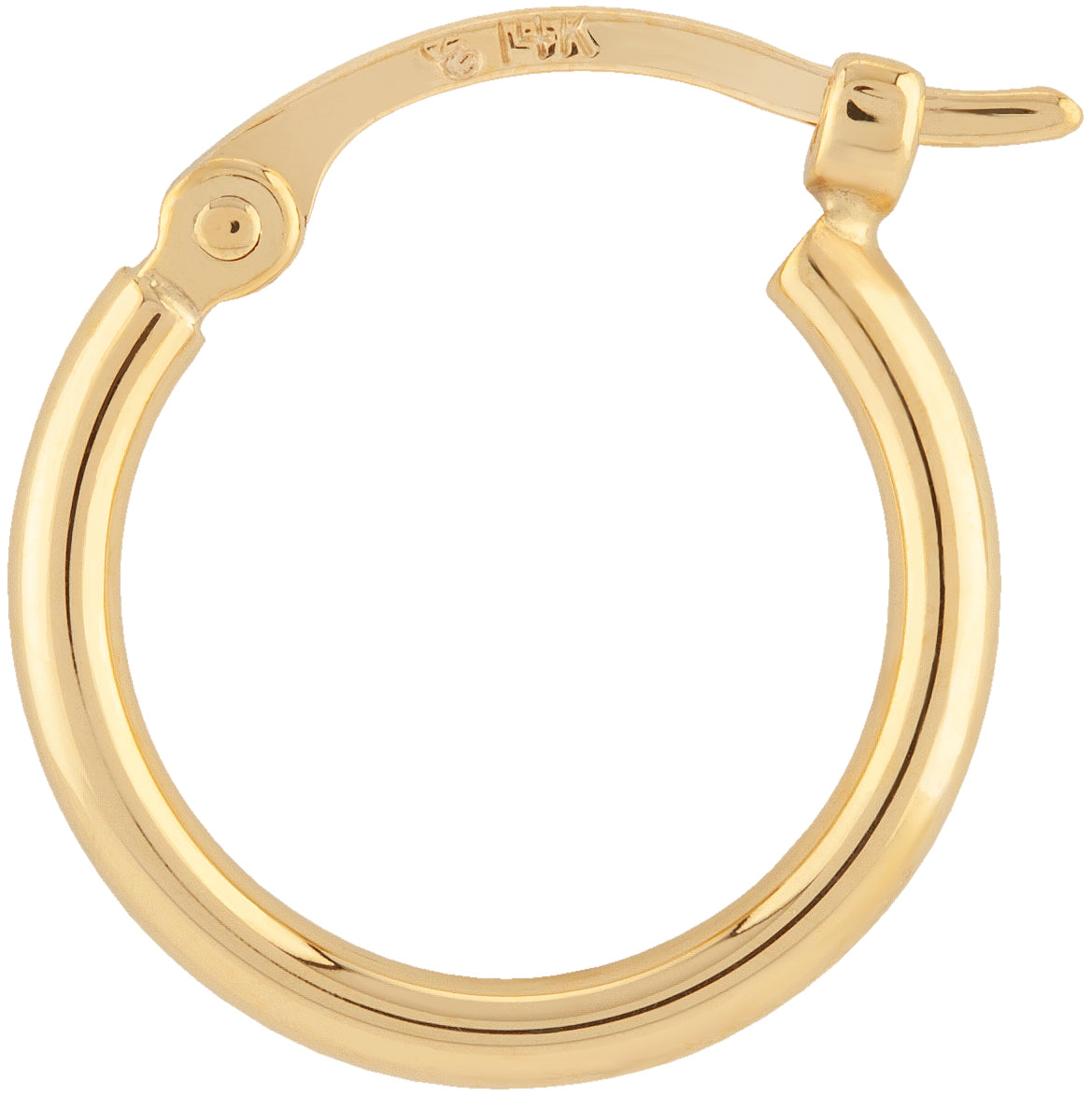14K Yellow Gold 12mm Hoop Earrings
