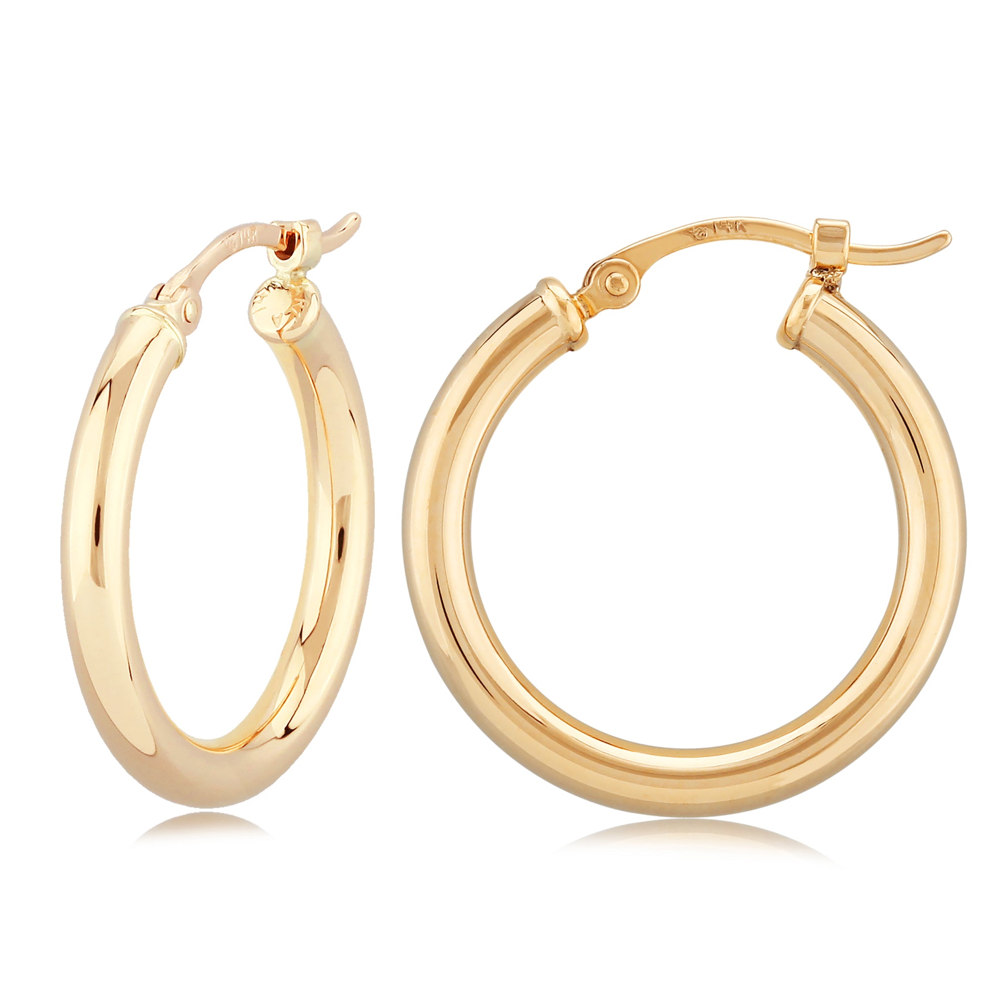 14K Yellow Gold 20mm Hoop Earrings