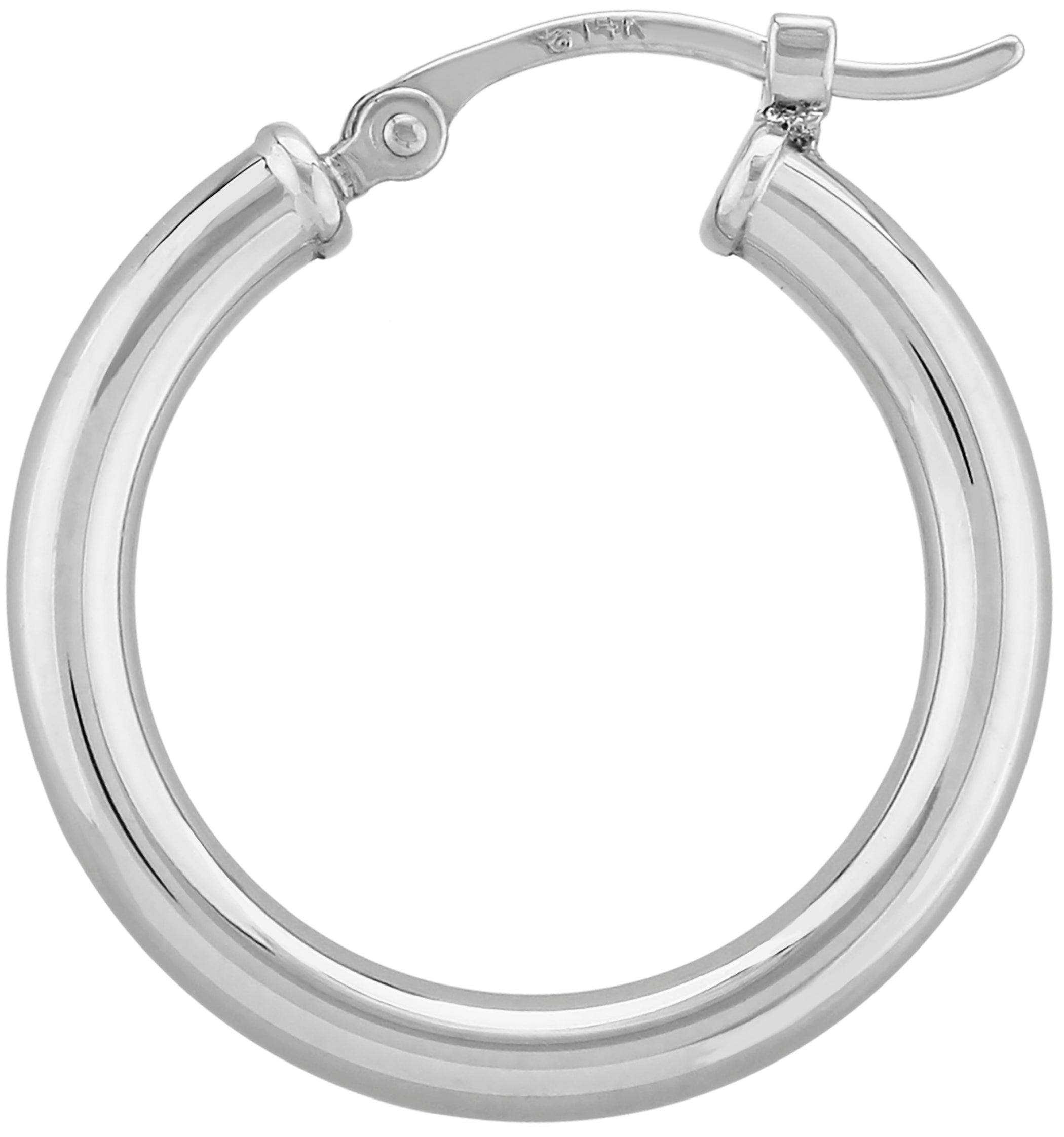 14K White Gold 20mm Hoop Earrings