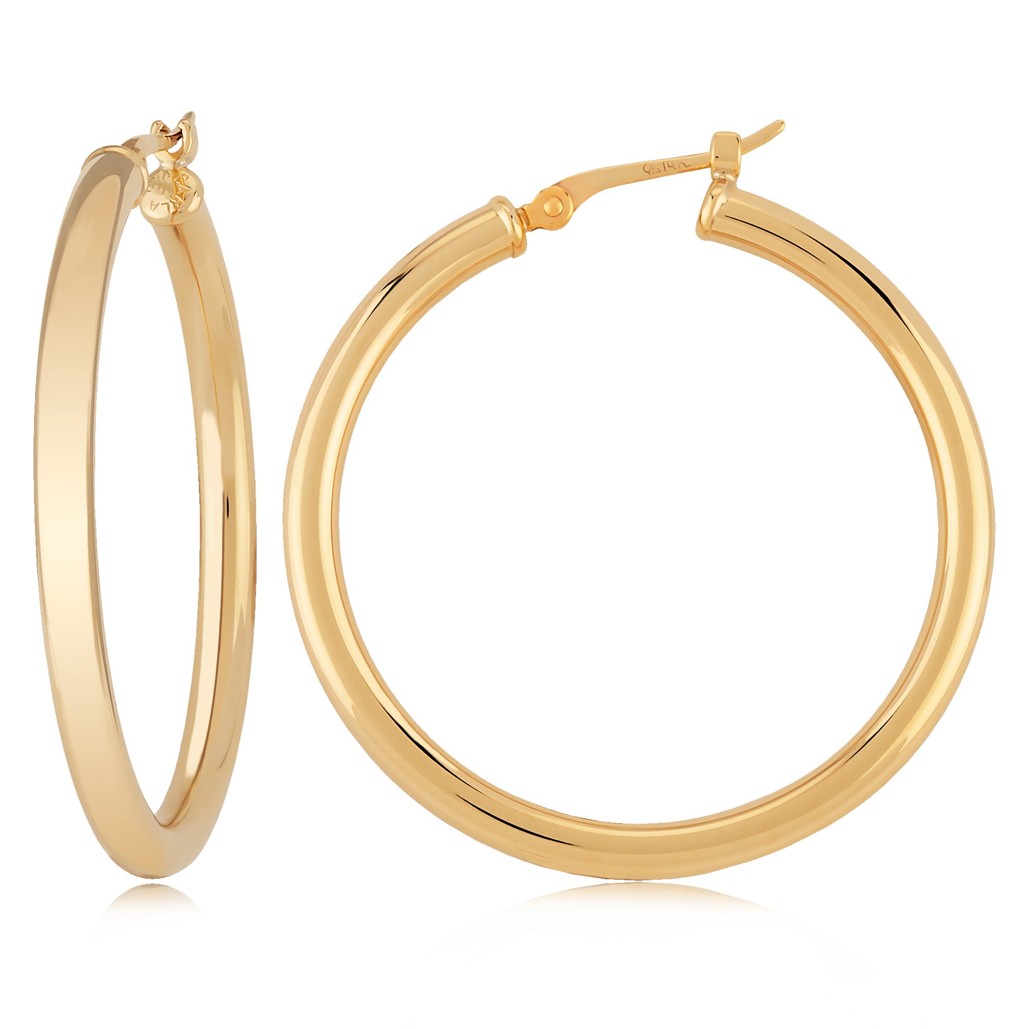 14K Yellow Gold 30MM Hoop Earrings