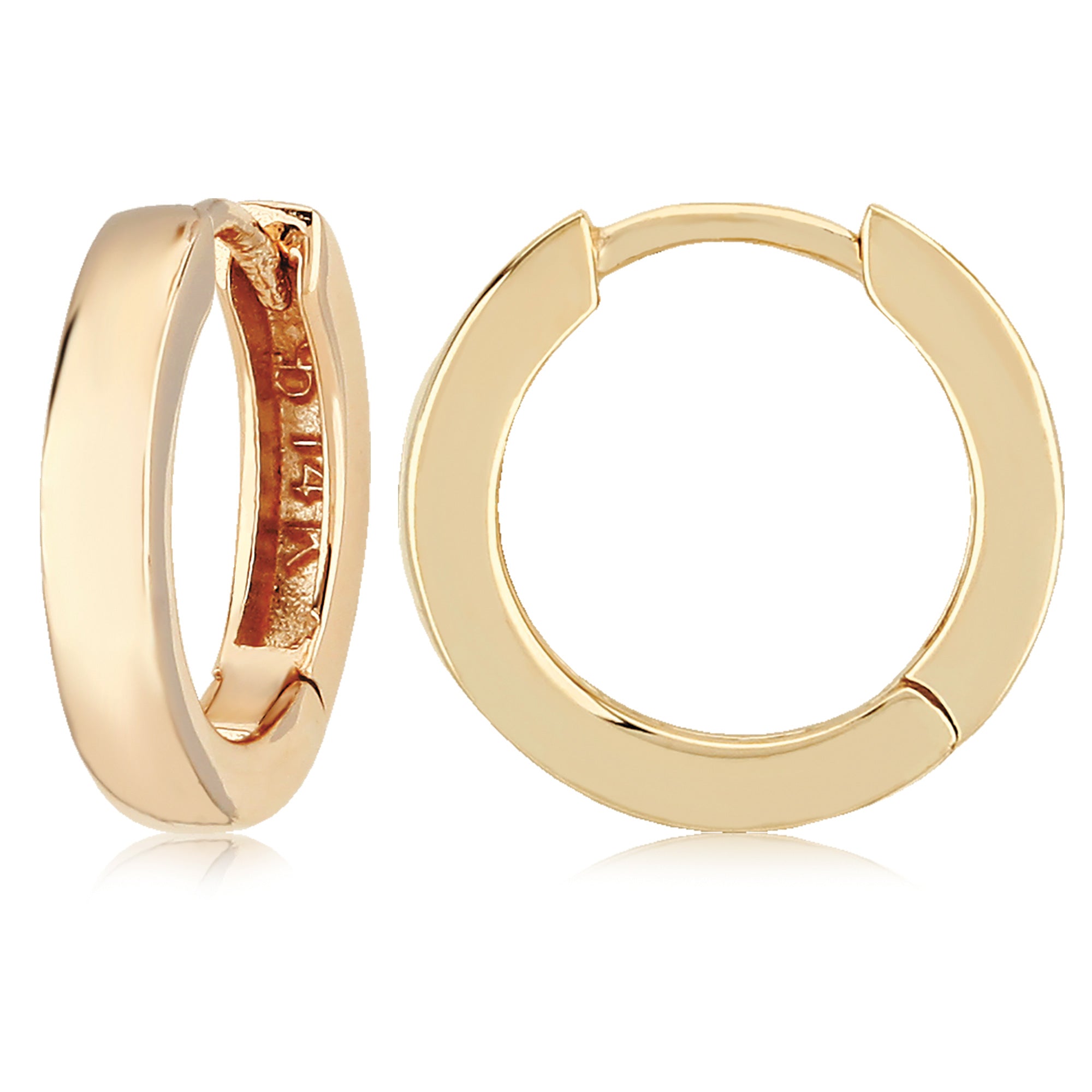 14K Yellow Gold 15mm Hinged Hoop