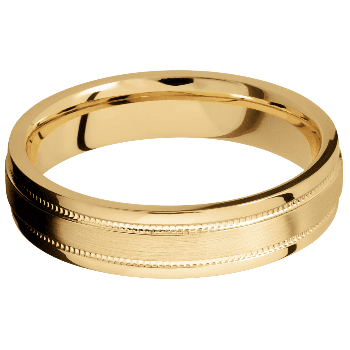 10K Yellow Gold + Satin , Polish Finish