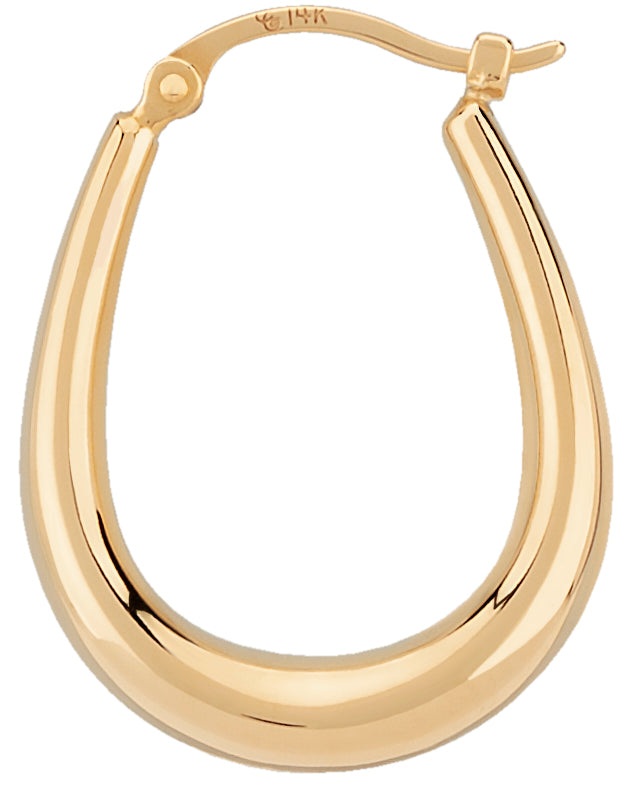 14K Yellow Gold U-Shaped Hoop Earrings