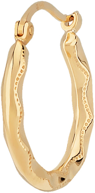 14K Yellow Gold Miligrain Hoop Earrings