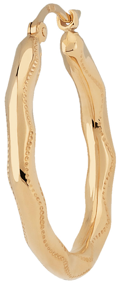 14K Yellow Gold Miligrain Hoop Earrings