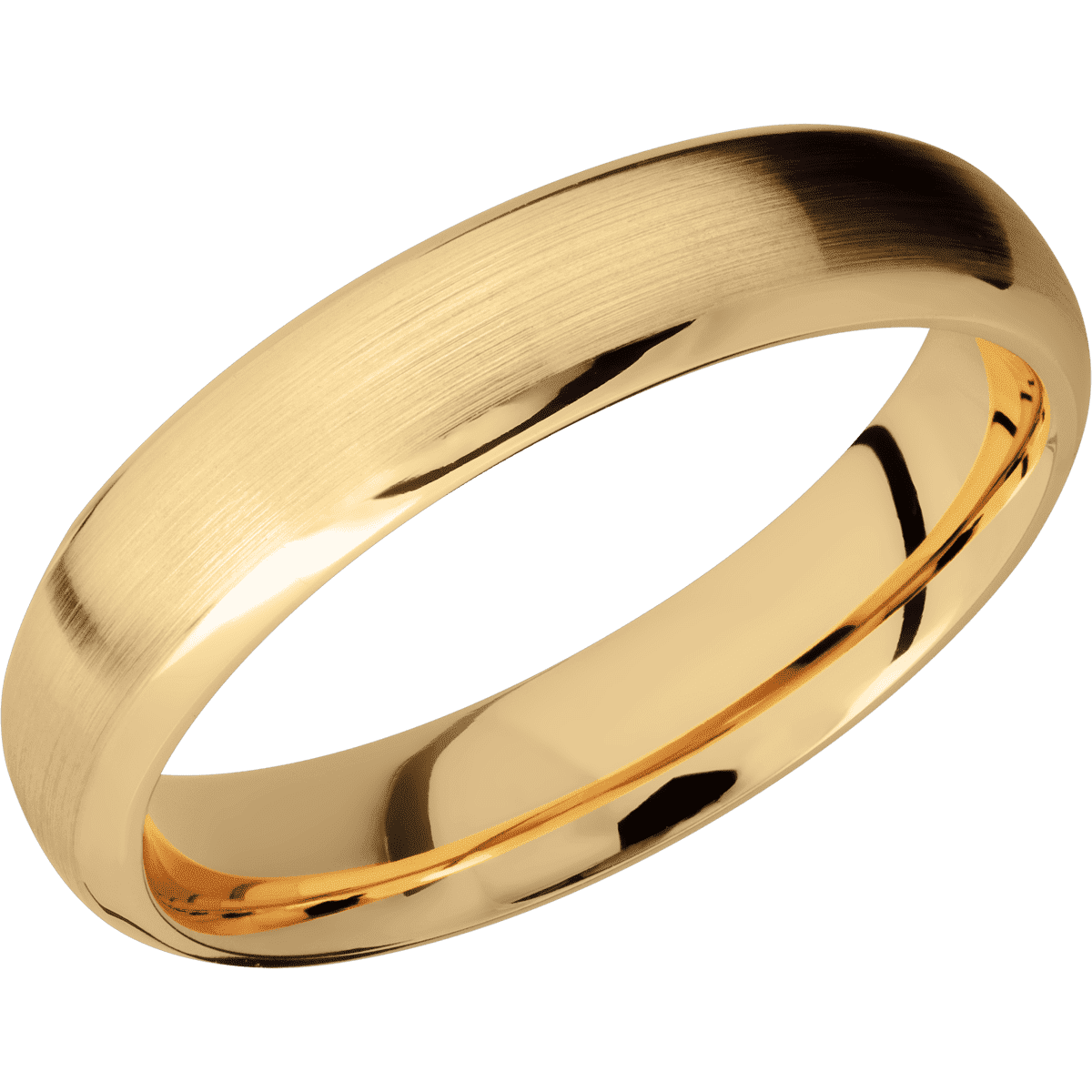 14K Yellow Gold + Satin , Polish Finish