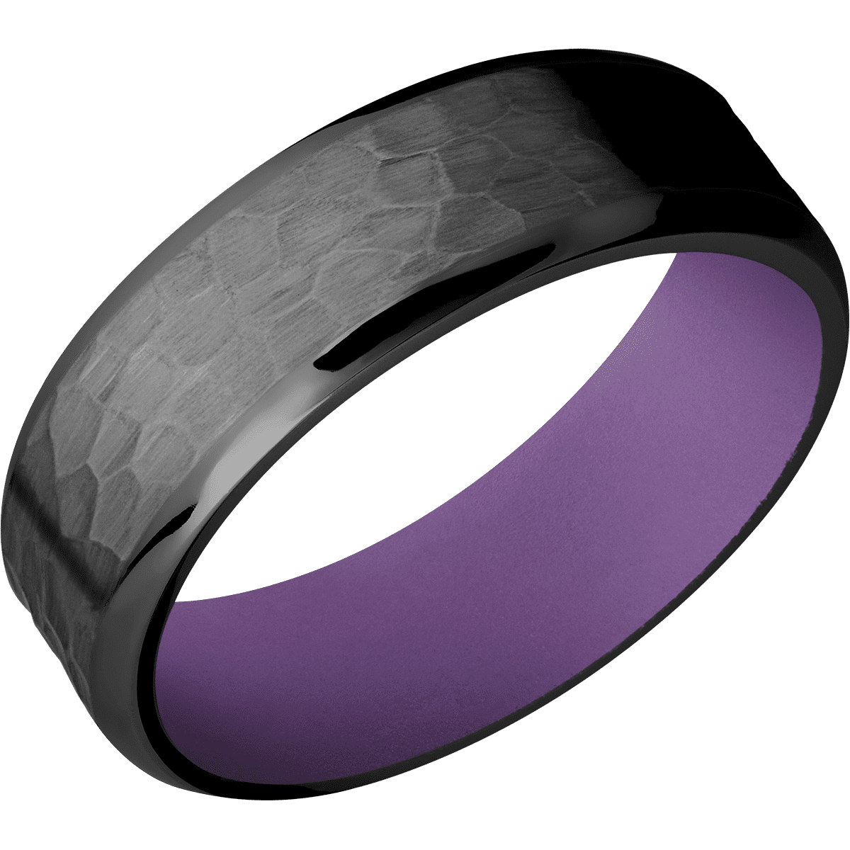 Zirconium + Hammer , Polish Finish + Wild Purple