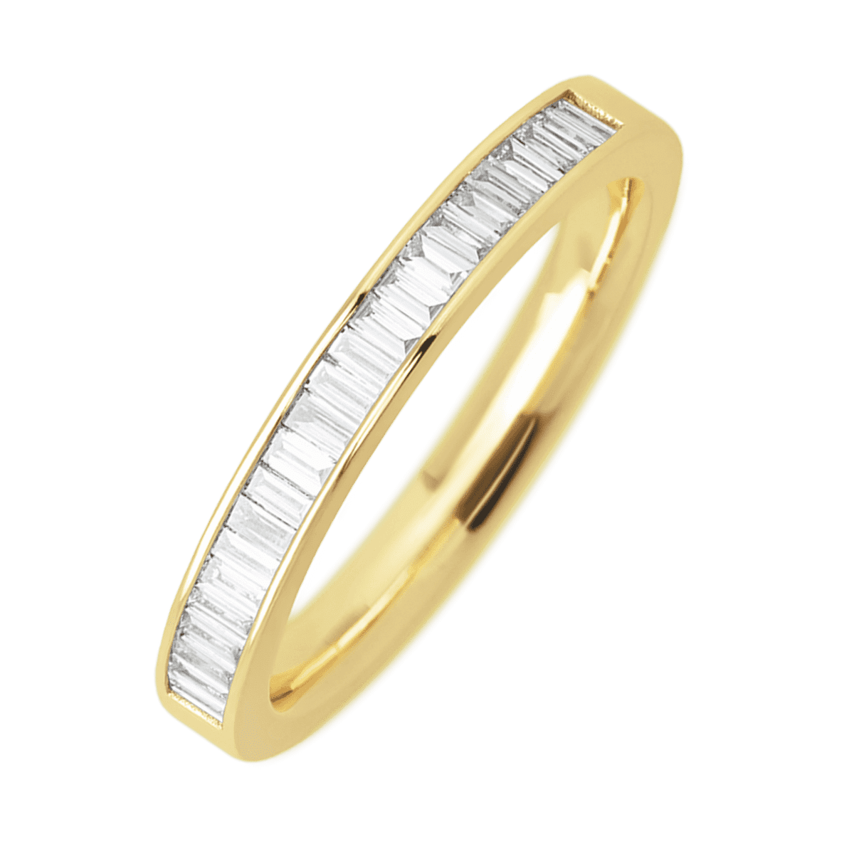 14K Yellow Gold band with 31 Baguette Lab Grown Diamond having TCW-.62