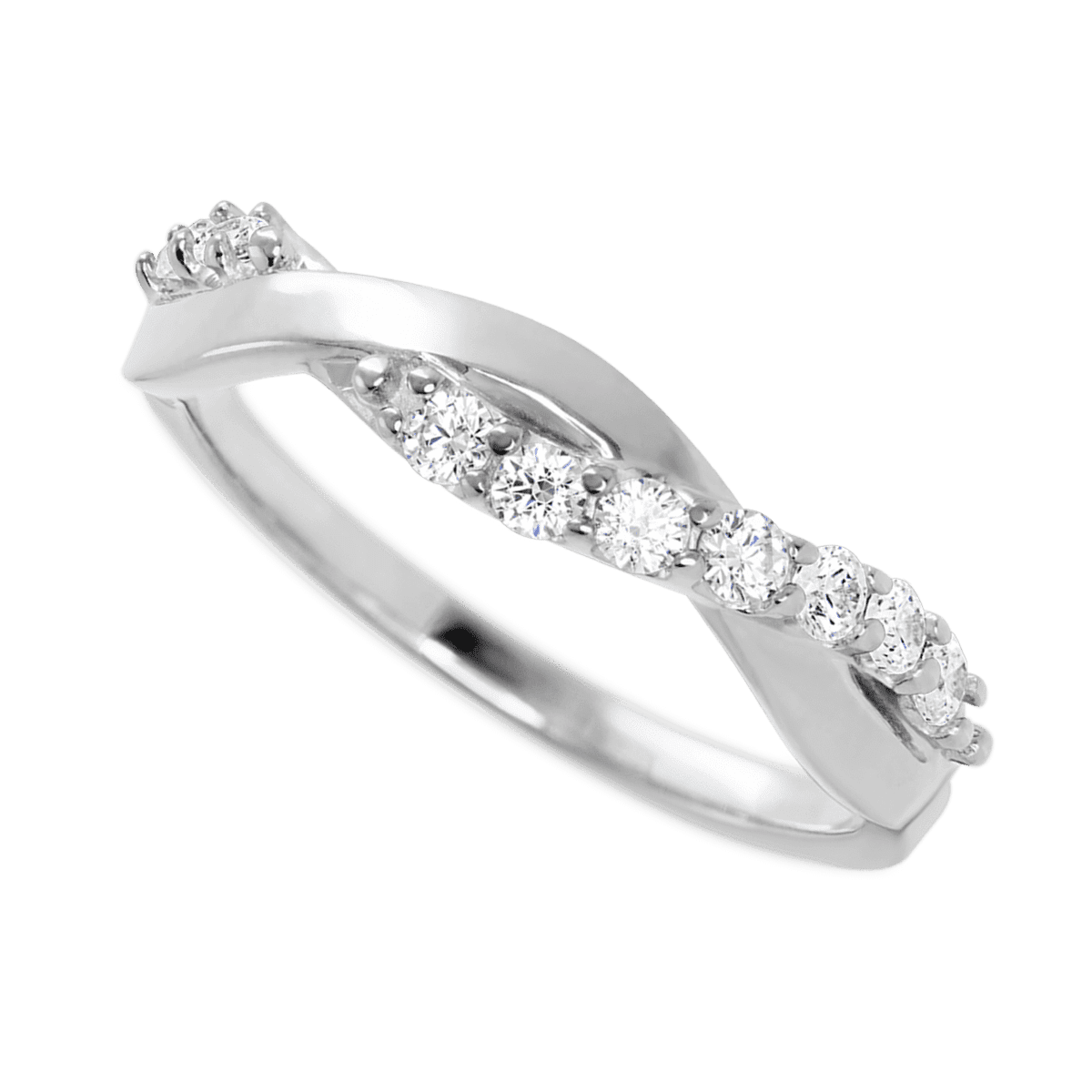 14K White Gold band with 9 Round Lab Grown Diamond (ST) having TCW-.27