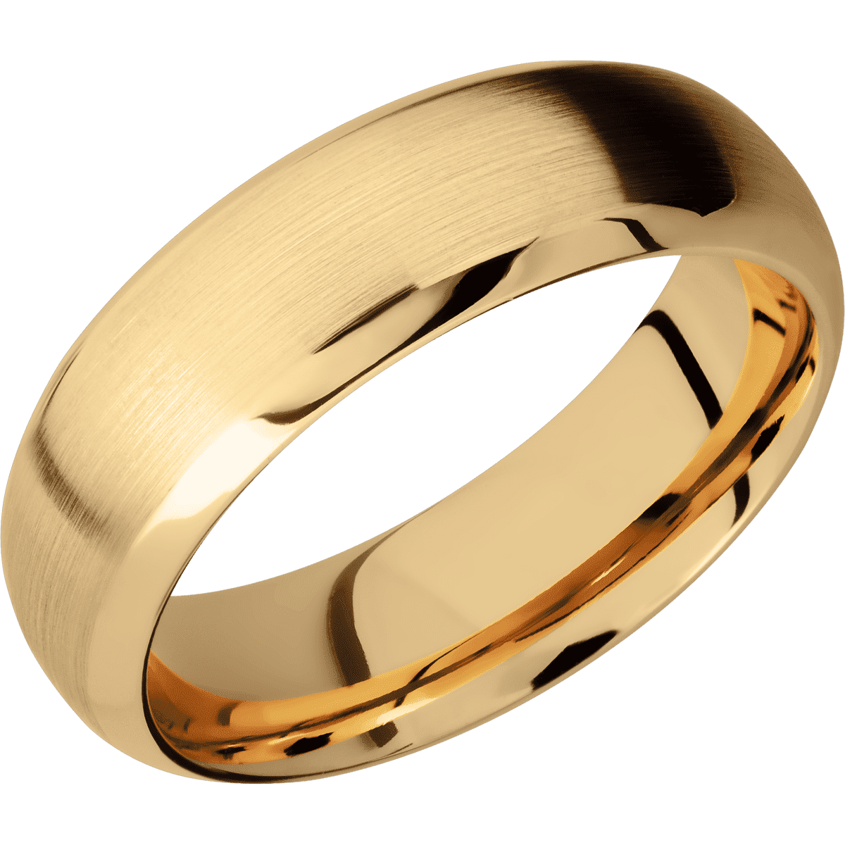 14K Yellow Gold + Satin , Polish Finish