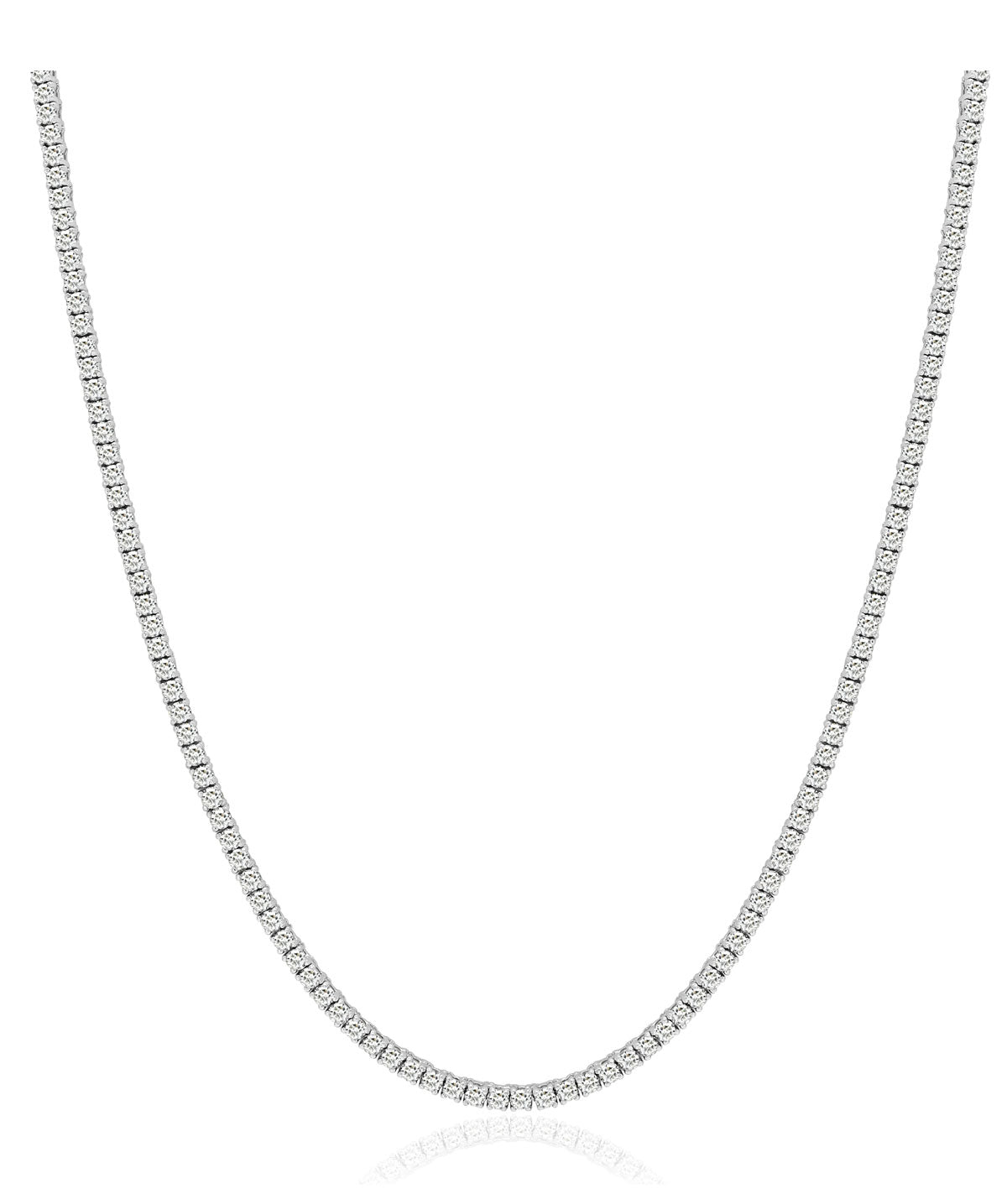 14K White Gold Diamond Lab Grown Tennis Necklace 8.00cttw